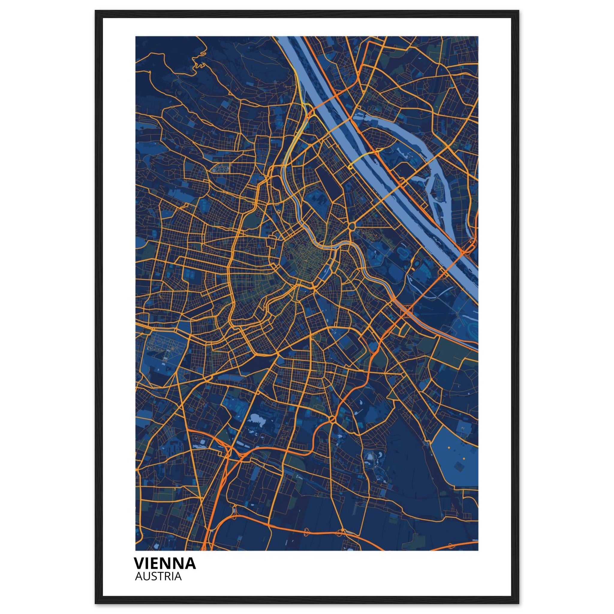 Vienna Austria City Map Poster | Custom Map Art Print - Ink And Atlas