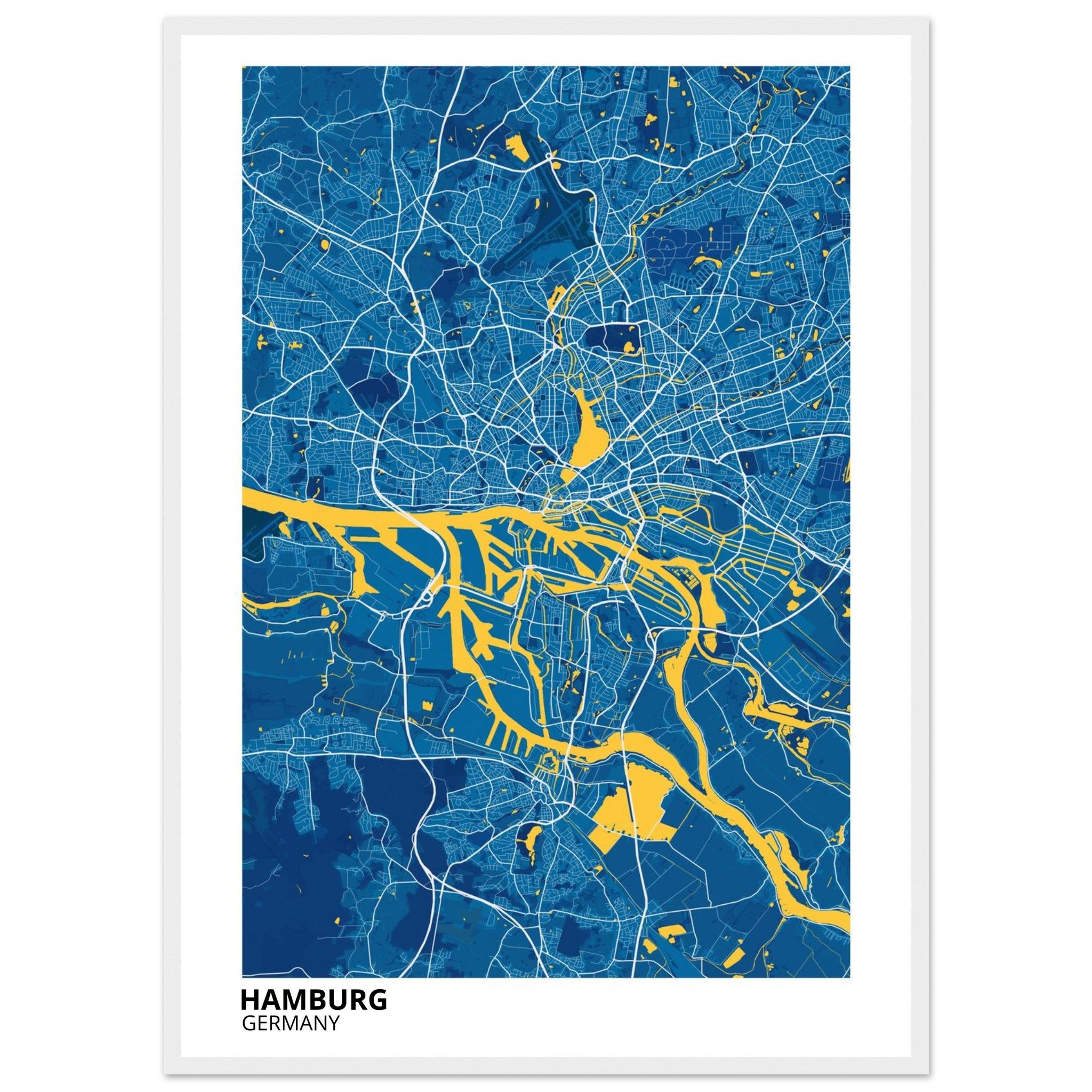 Hamburg Germany City Map Poster | Custom Map Art Print - Ink And Atlas
