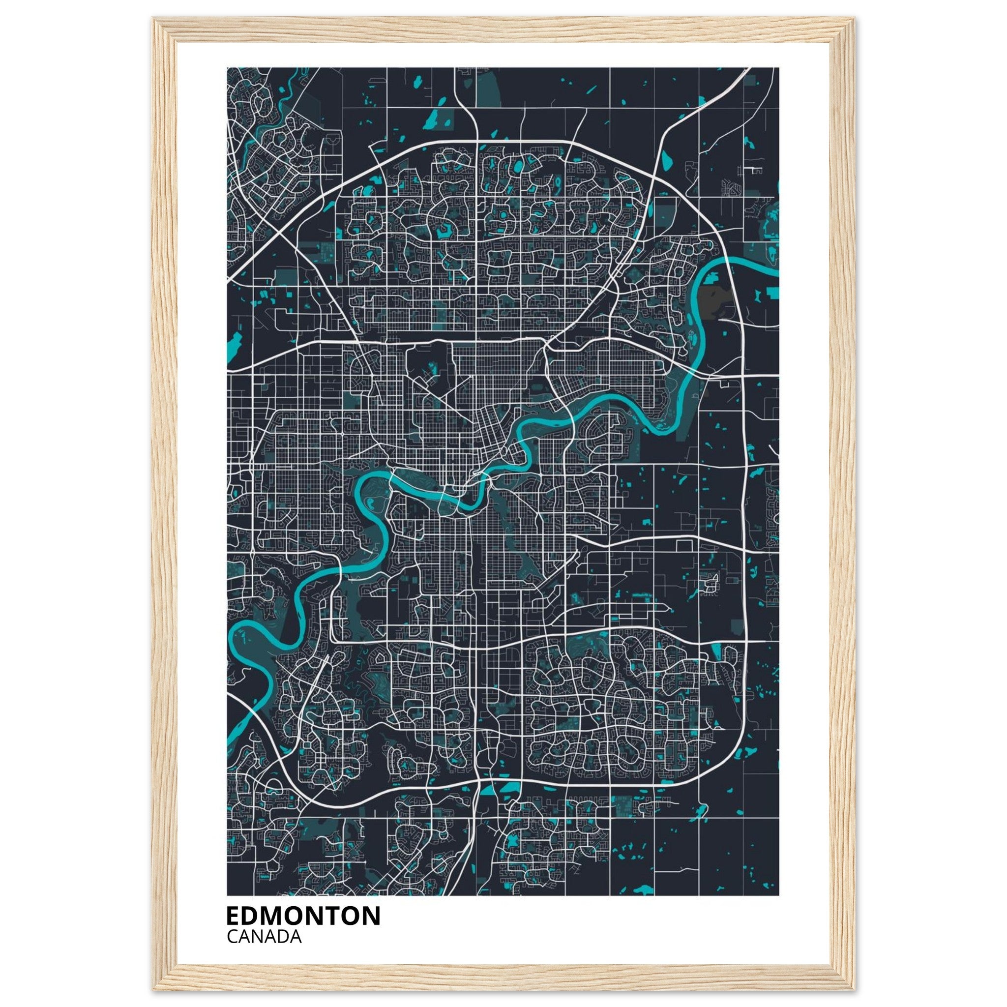 Edmonton Canada City Map Poster | Custom Map Art Print - Ink And Atlas
