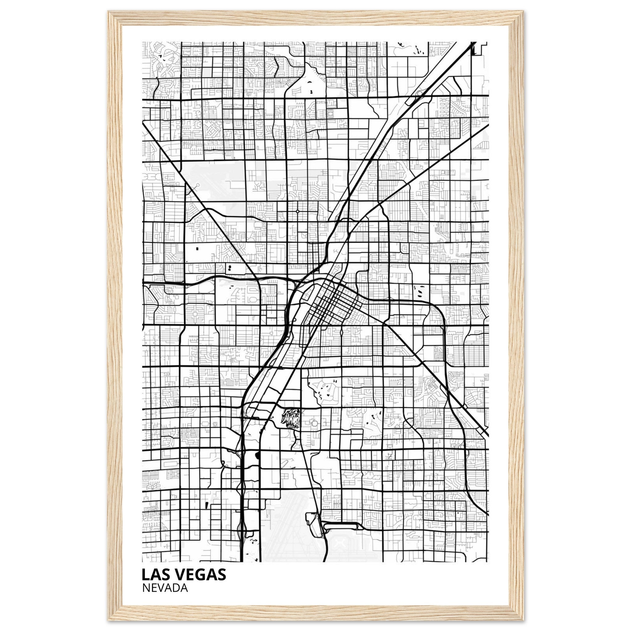las vegas map poster print
