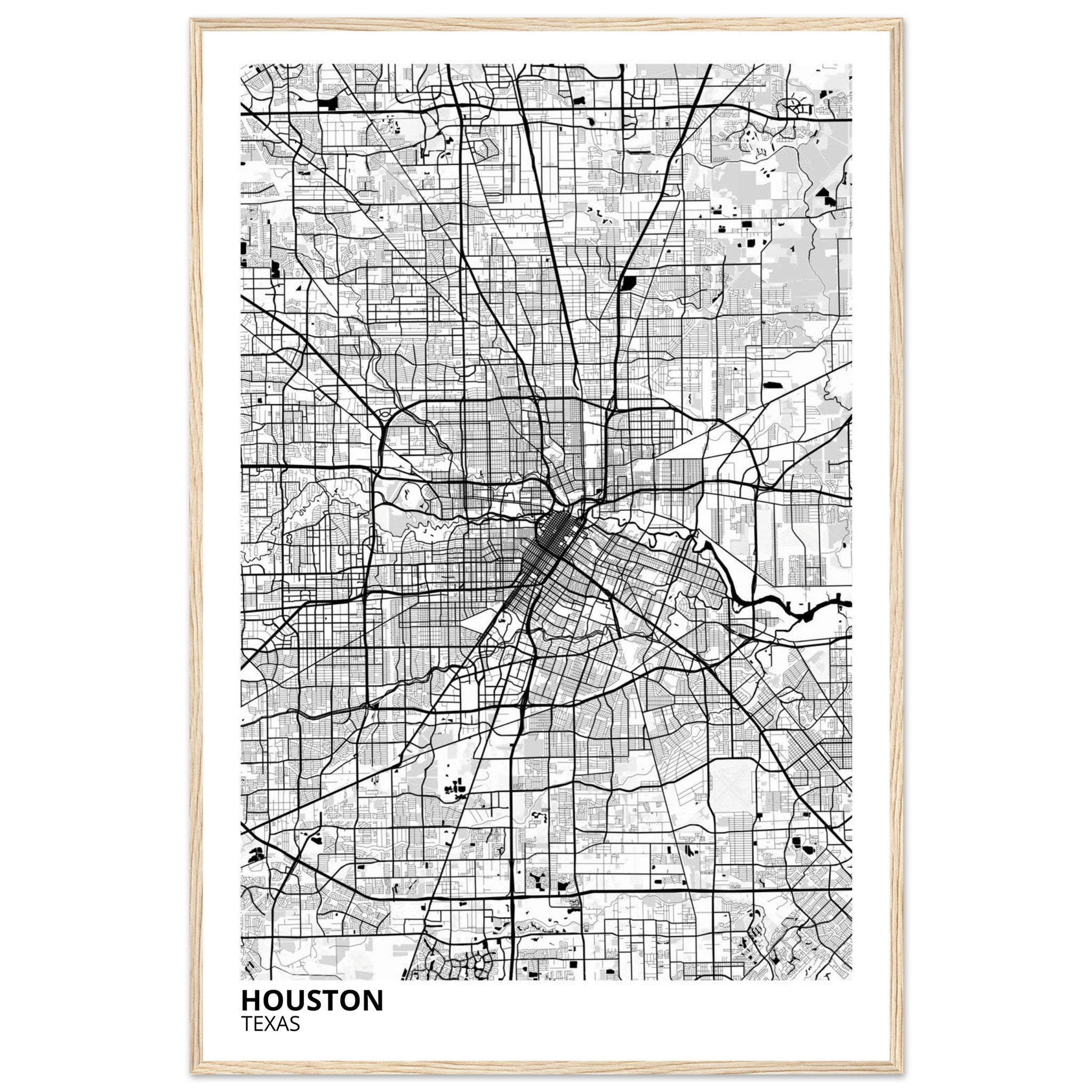 houston map poster print