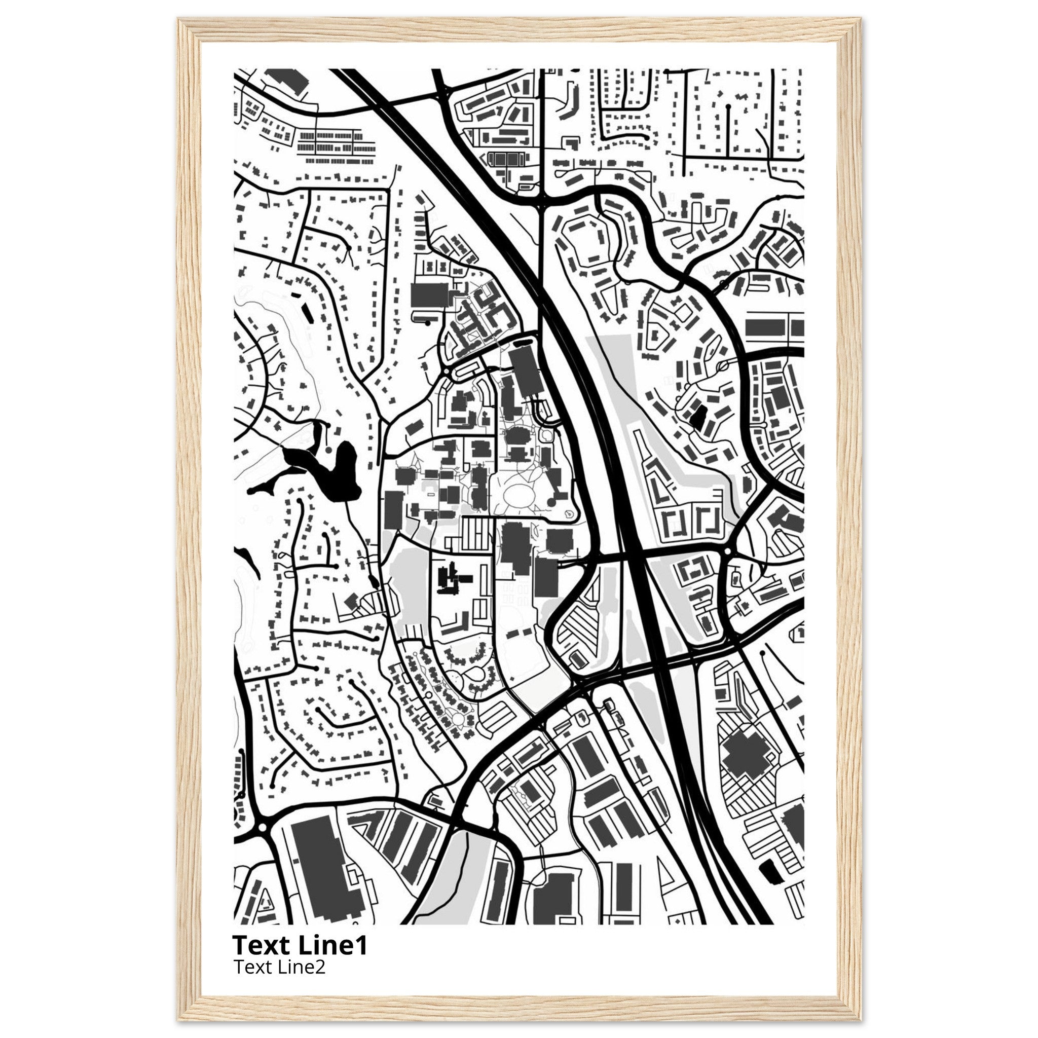 kennesaw state university georgia modern campus map print
