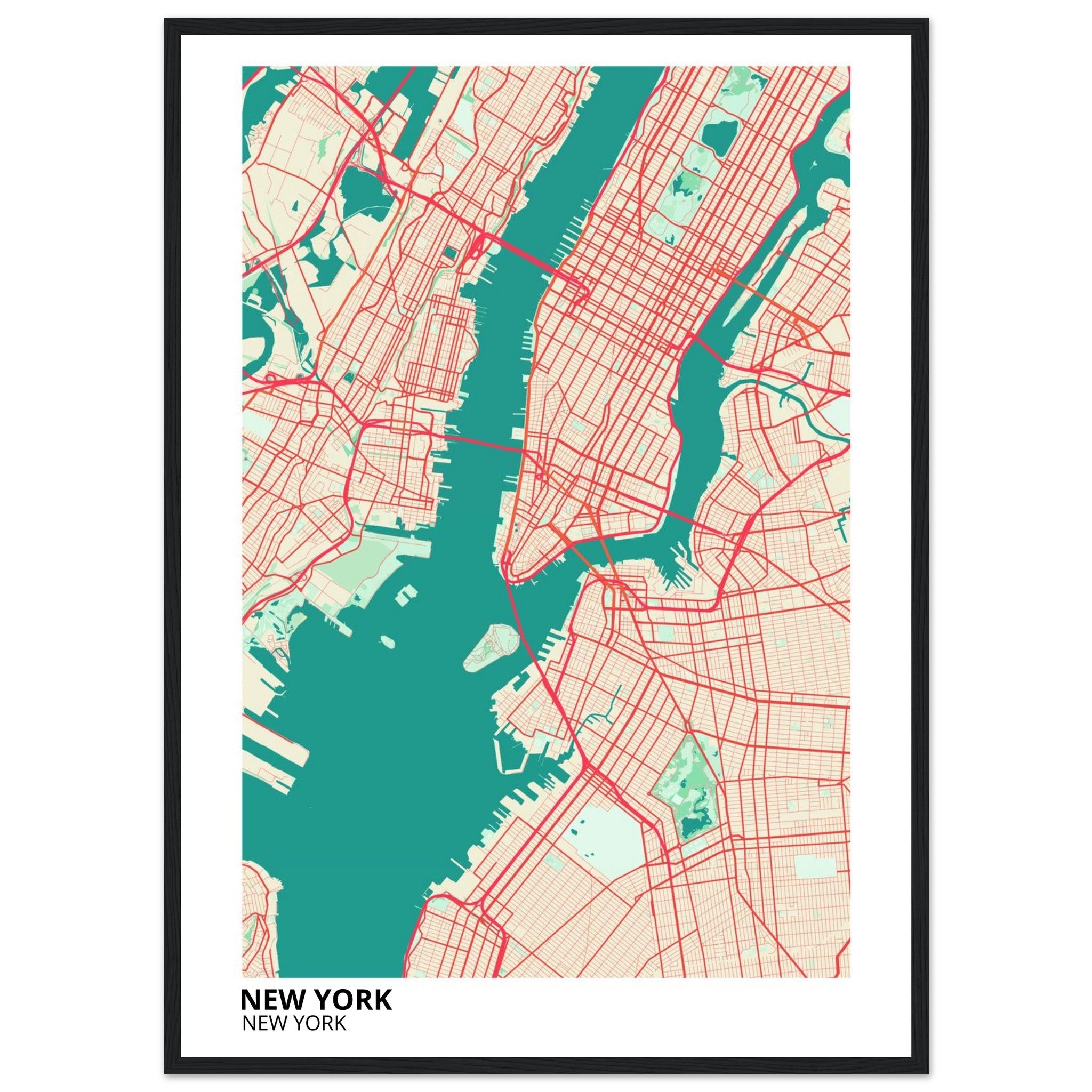new york map poster print
