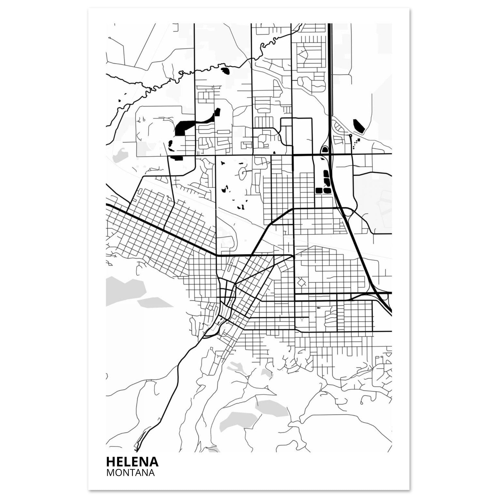helena map poster print