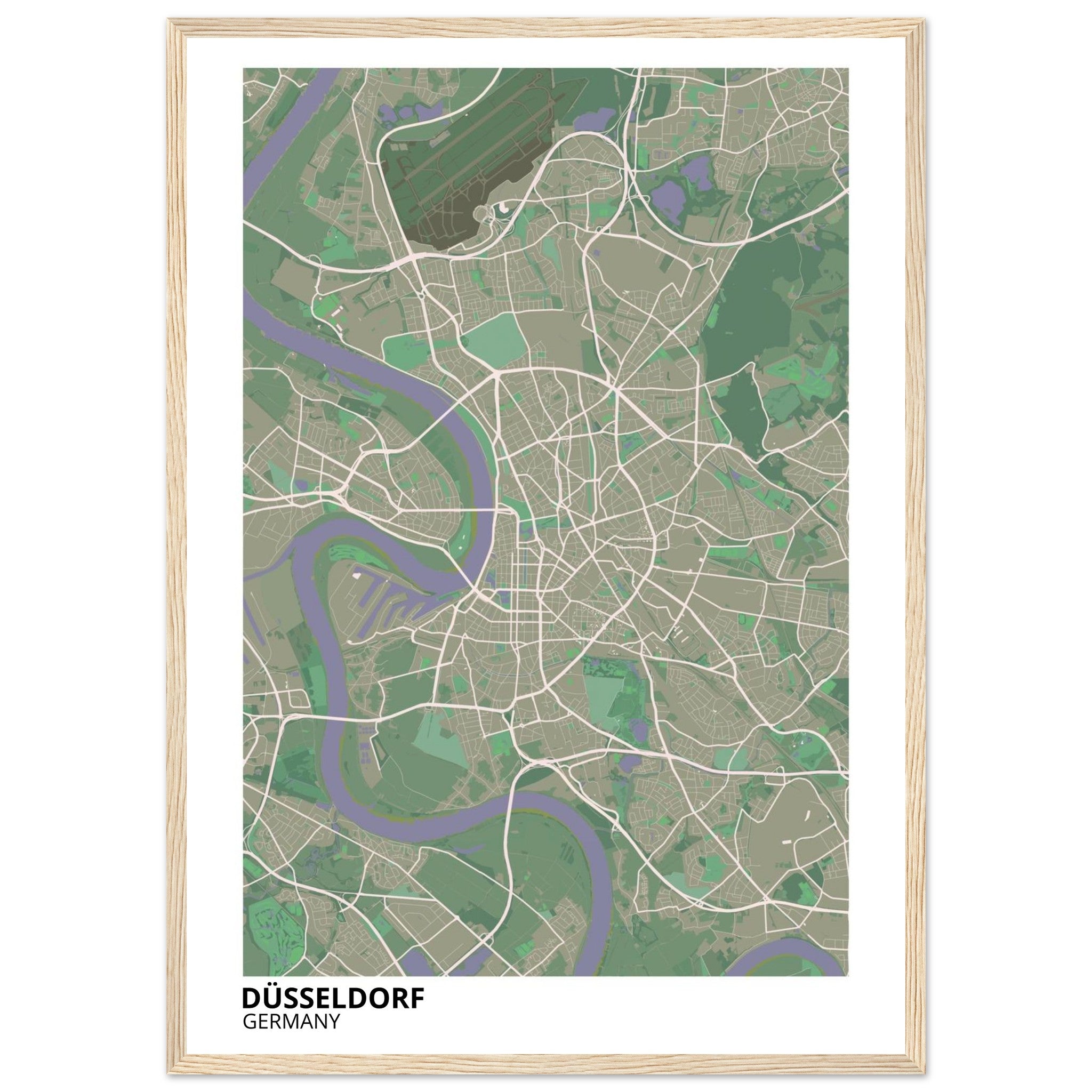 Düsseldorf Germany City Map Poster | Custom Map Art Print - Ink And Atlas