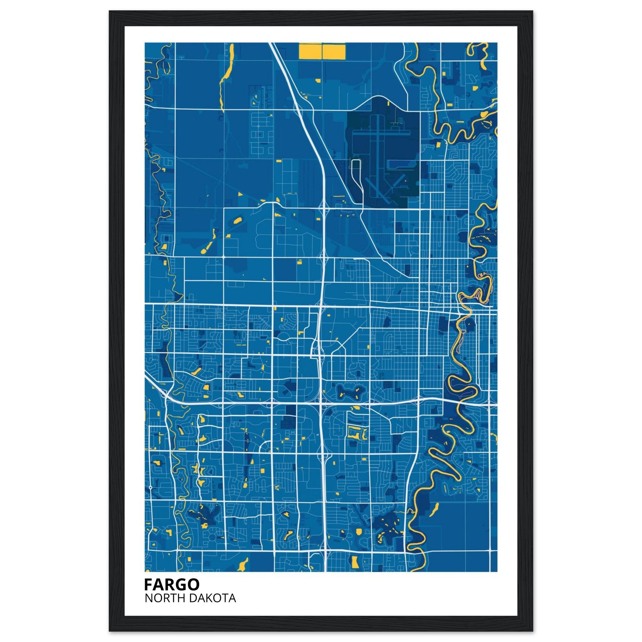 Fargo North Dakota City Map Poster | Custom Map Art Print - Ink And Atlas