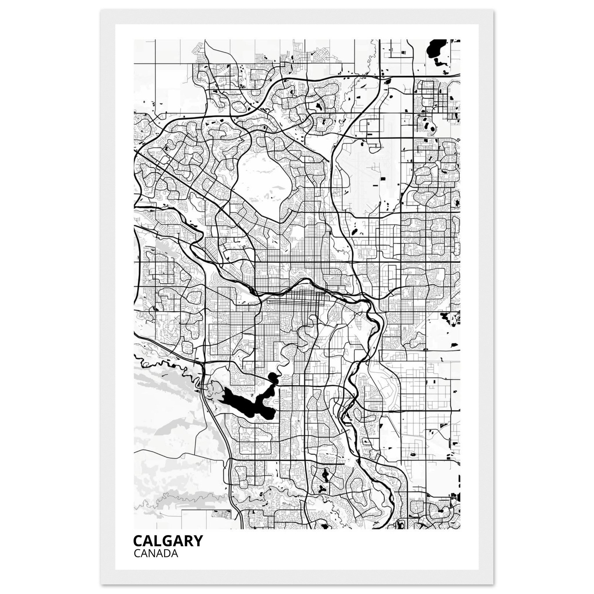 Calgary Canada City Map Poster | Custom Map Art Print - Ink And Atlas