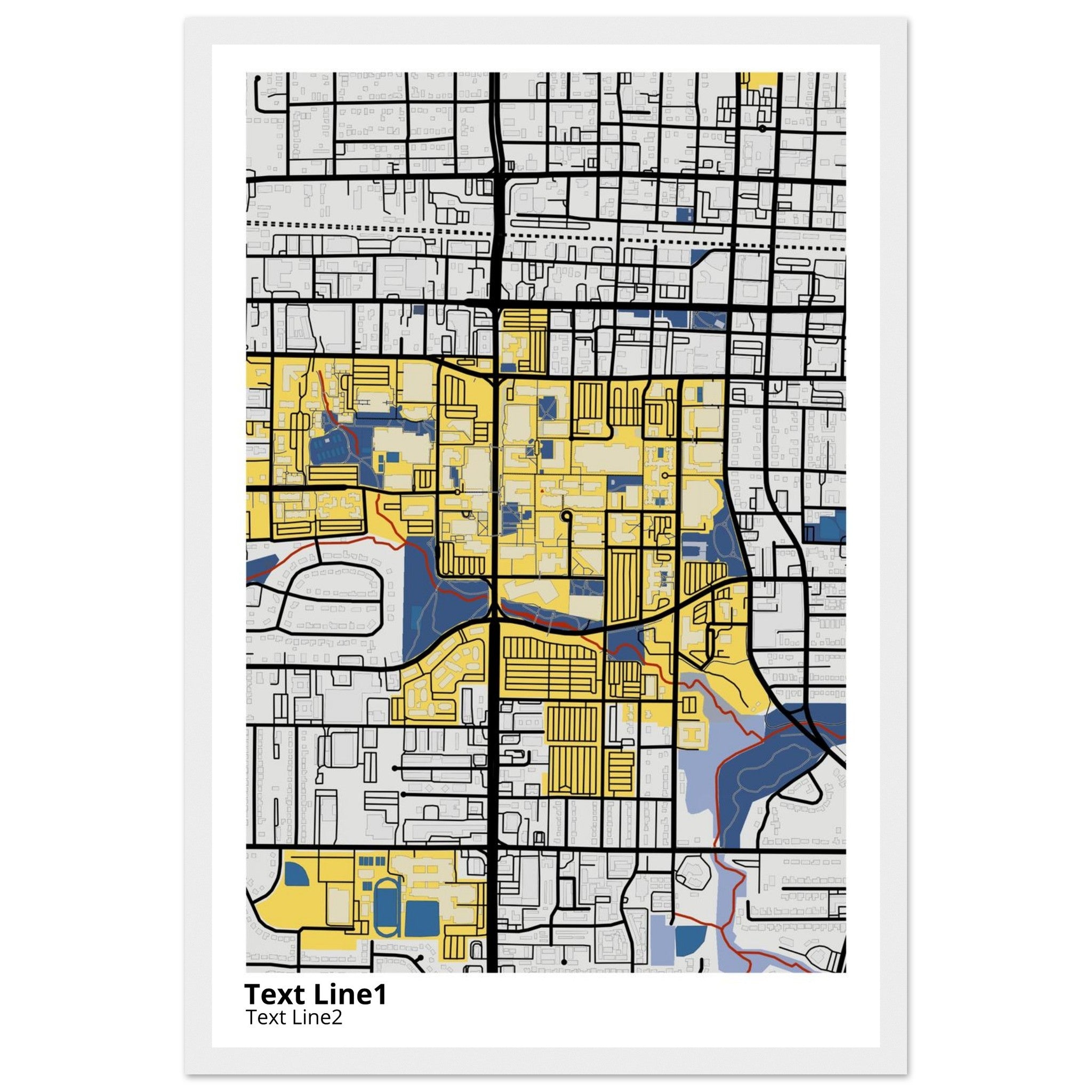 The University of Texas Arlington Campus Map Poster | Graduation Gift - Ink And Atlas
