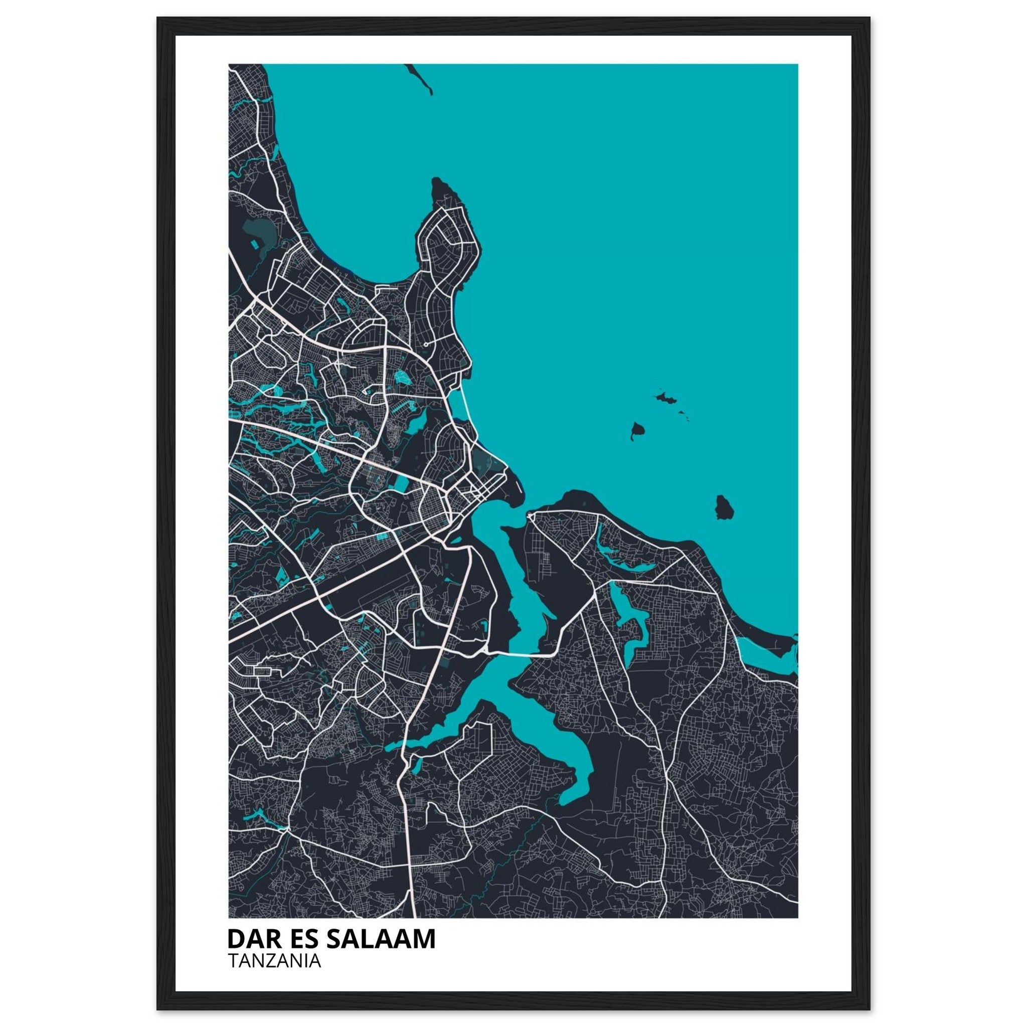 Dar es Salaam Tanzania City Map Poster | Custom Map Art Print - Ink And Atlas