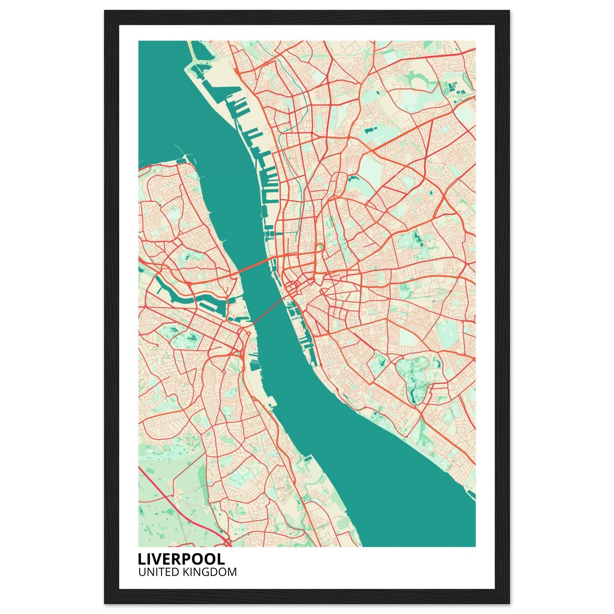 Liverpool United Kingdom City Map Poster | Custom Map Art Print - Ink And Atlas