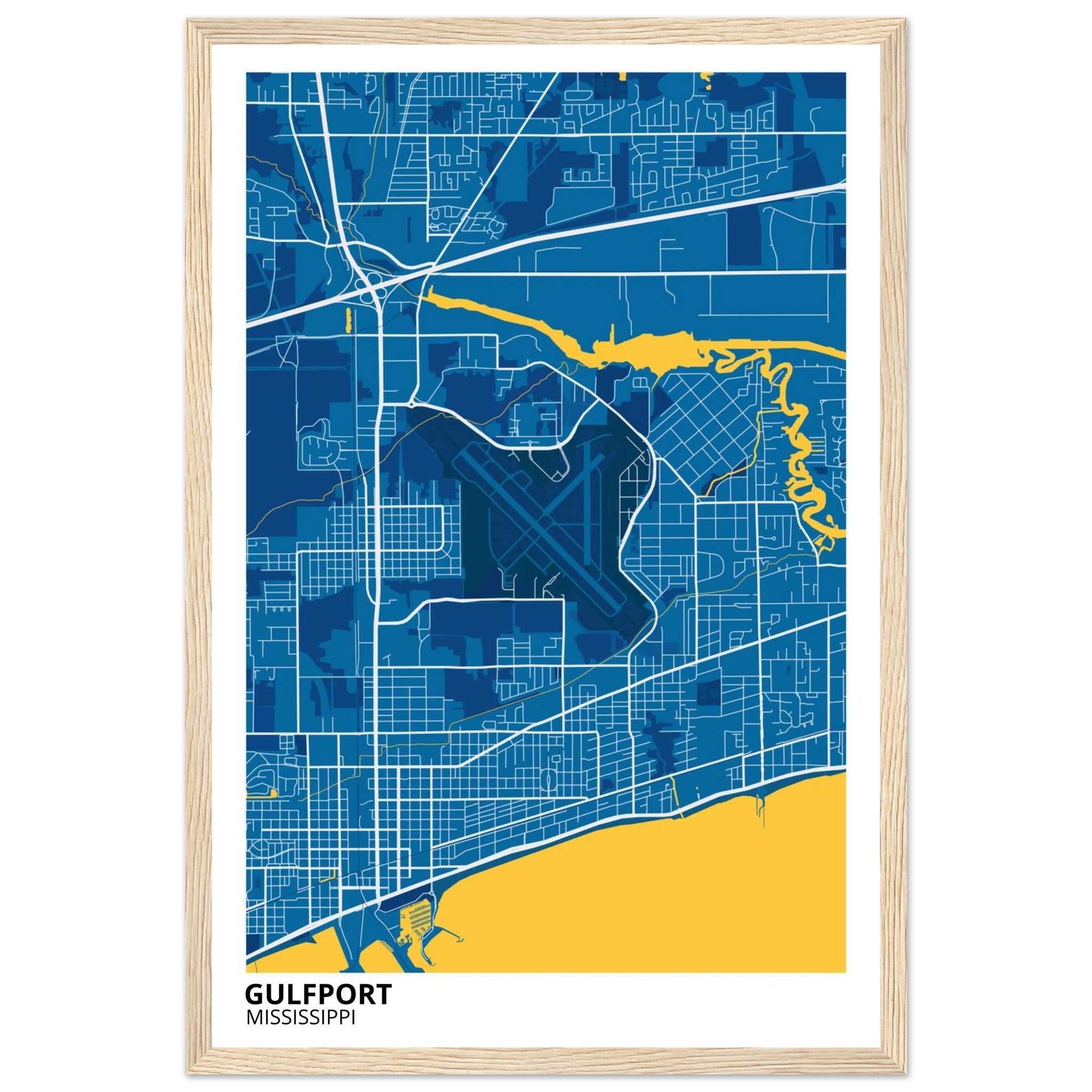 Gulfport Mississippi City Map Poster | Custom Map Art Print - Ink And Atlas
