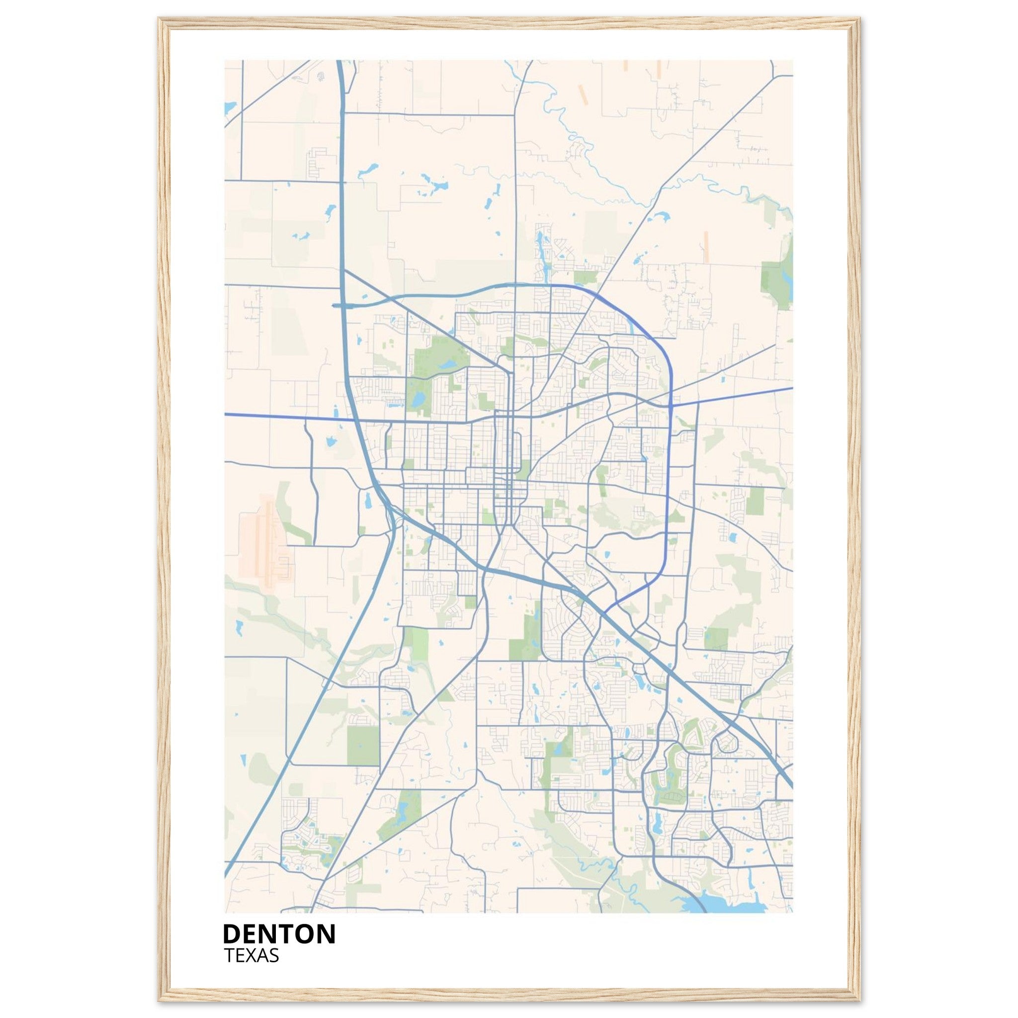 denton map poster print