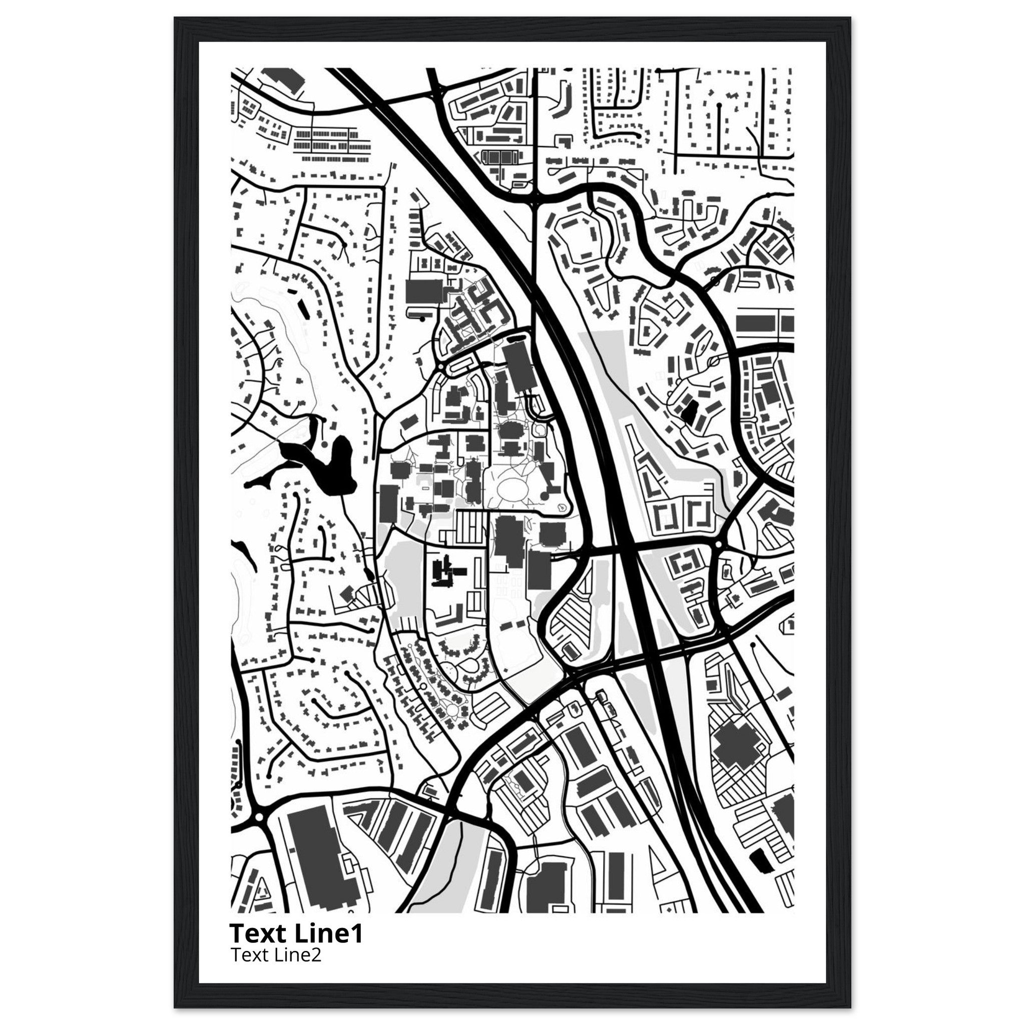 kennesaw state university georgia modern campus map print