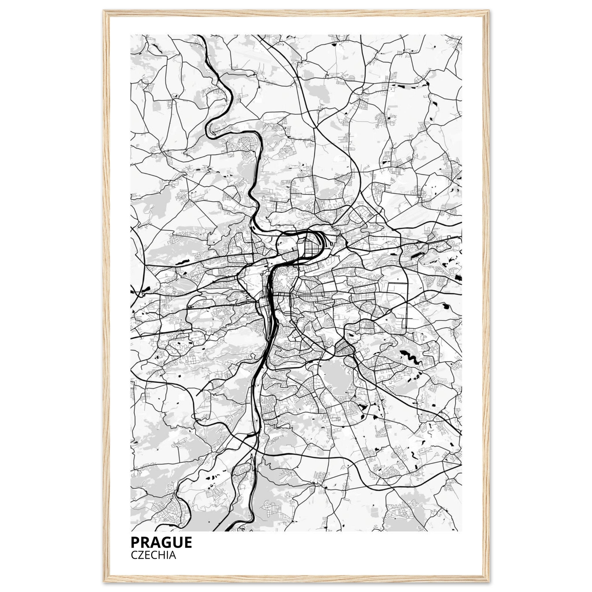 Prague Czechia City Map Poster | Custom Map Art Print - Ink And Atlas