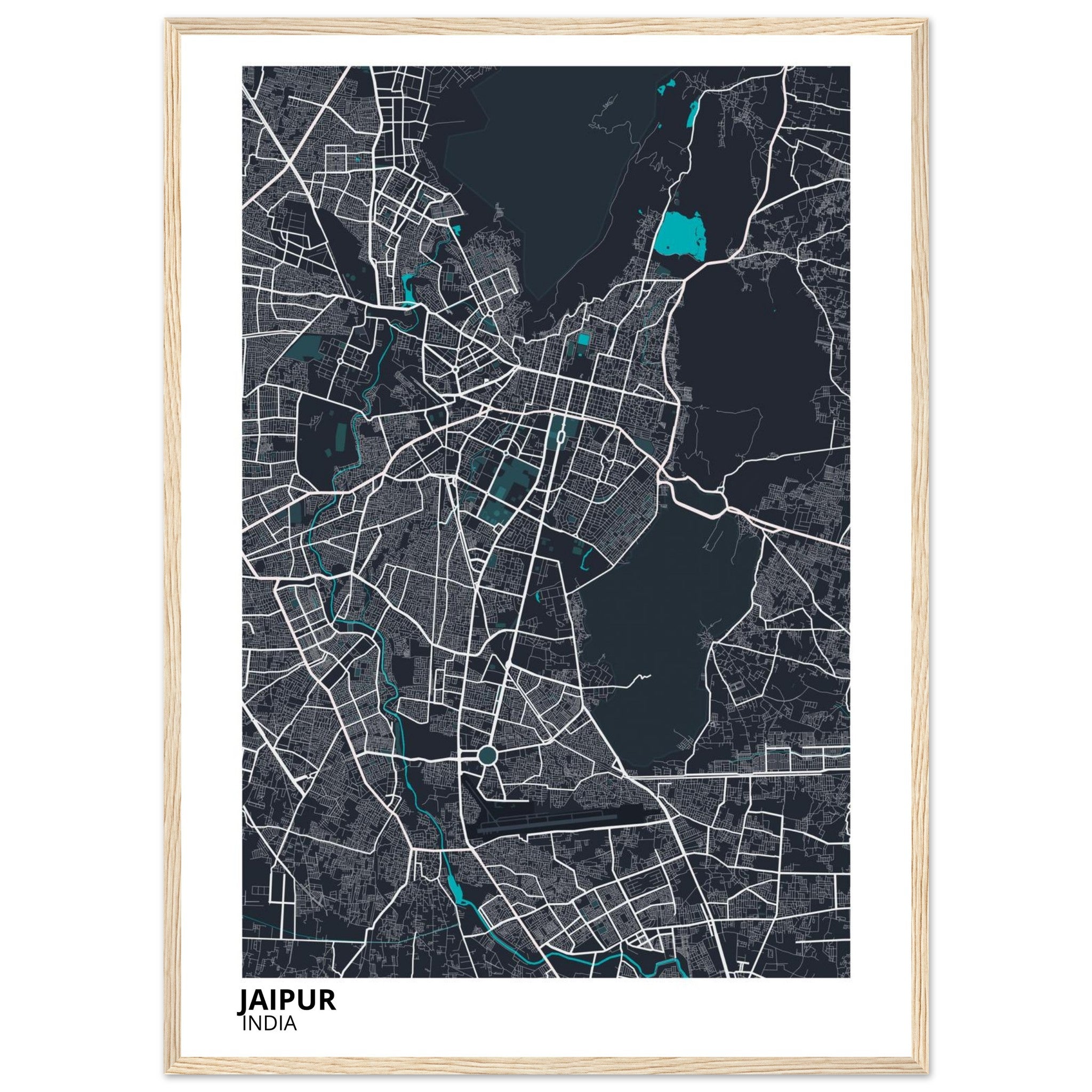 Jaipur India City Map Poster | Custom Map Art Print - Ink And Atlas