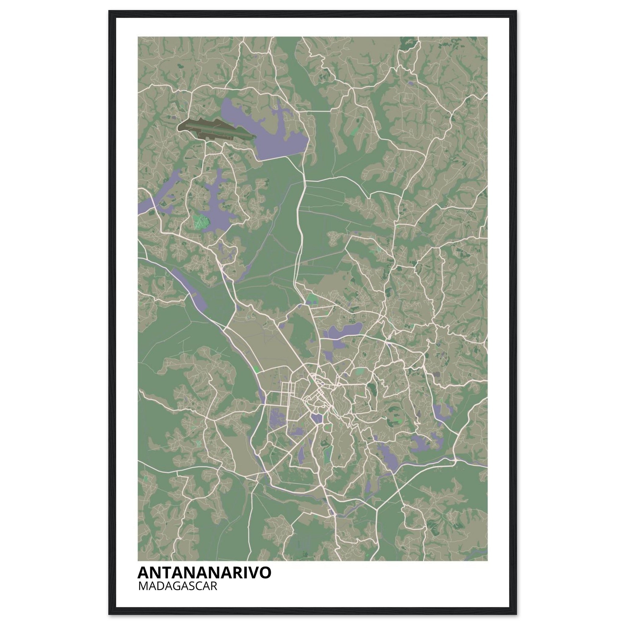 Antananarivo Madagascar City Map Poster | Custom Map Art Print - Ink And Atlas