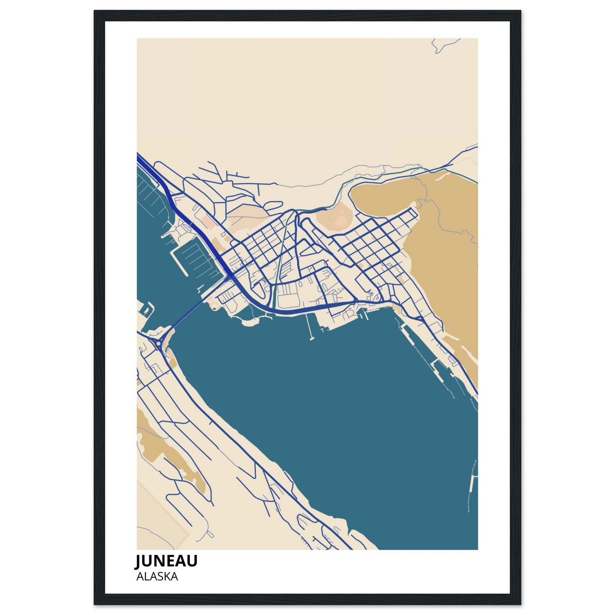 juneau map poster print