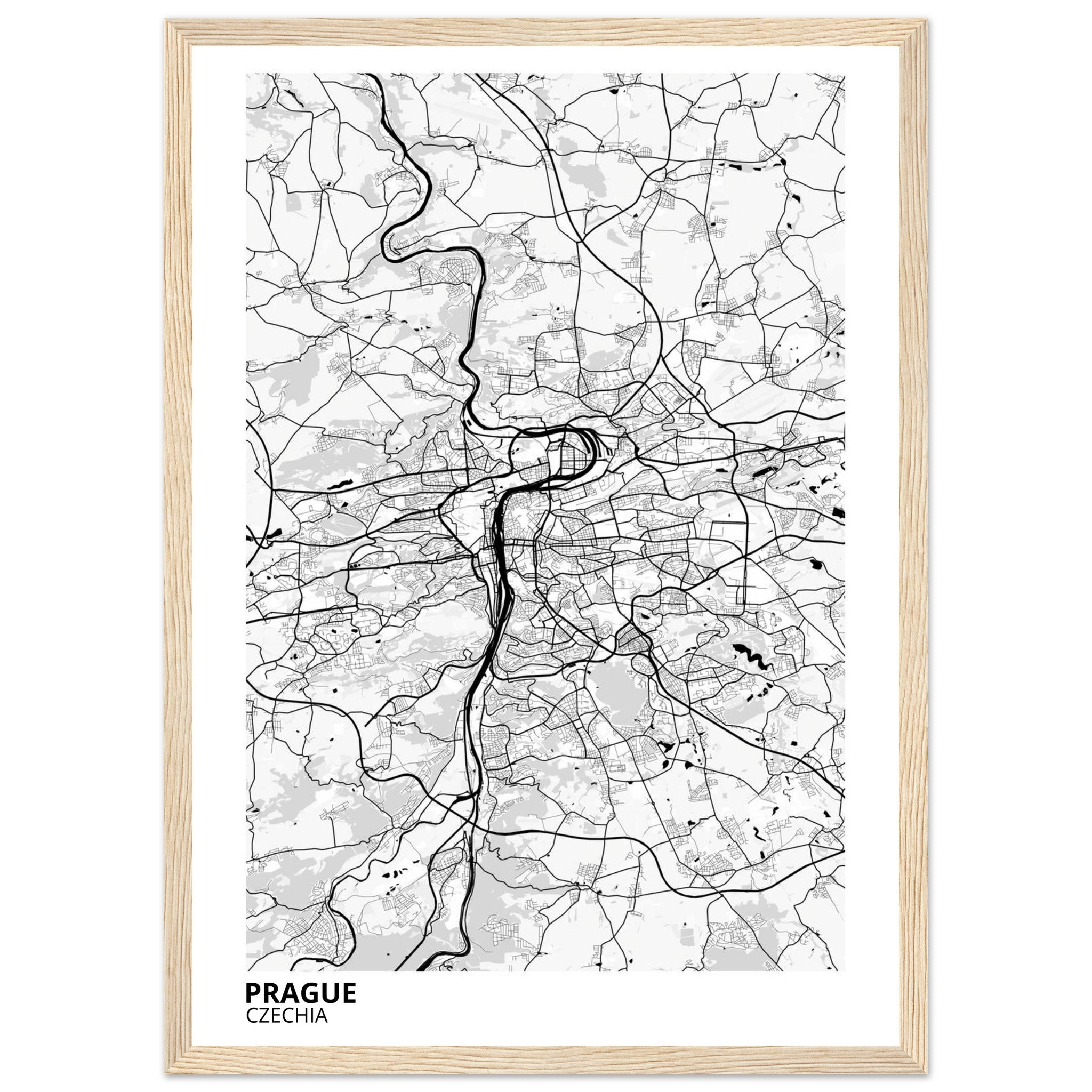 Prague Czechia City Map Poster | Custom Map Art Print - Ink And Atlas