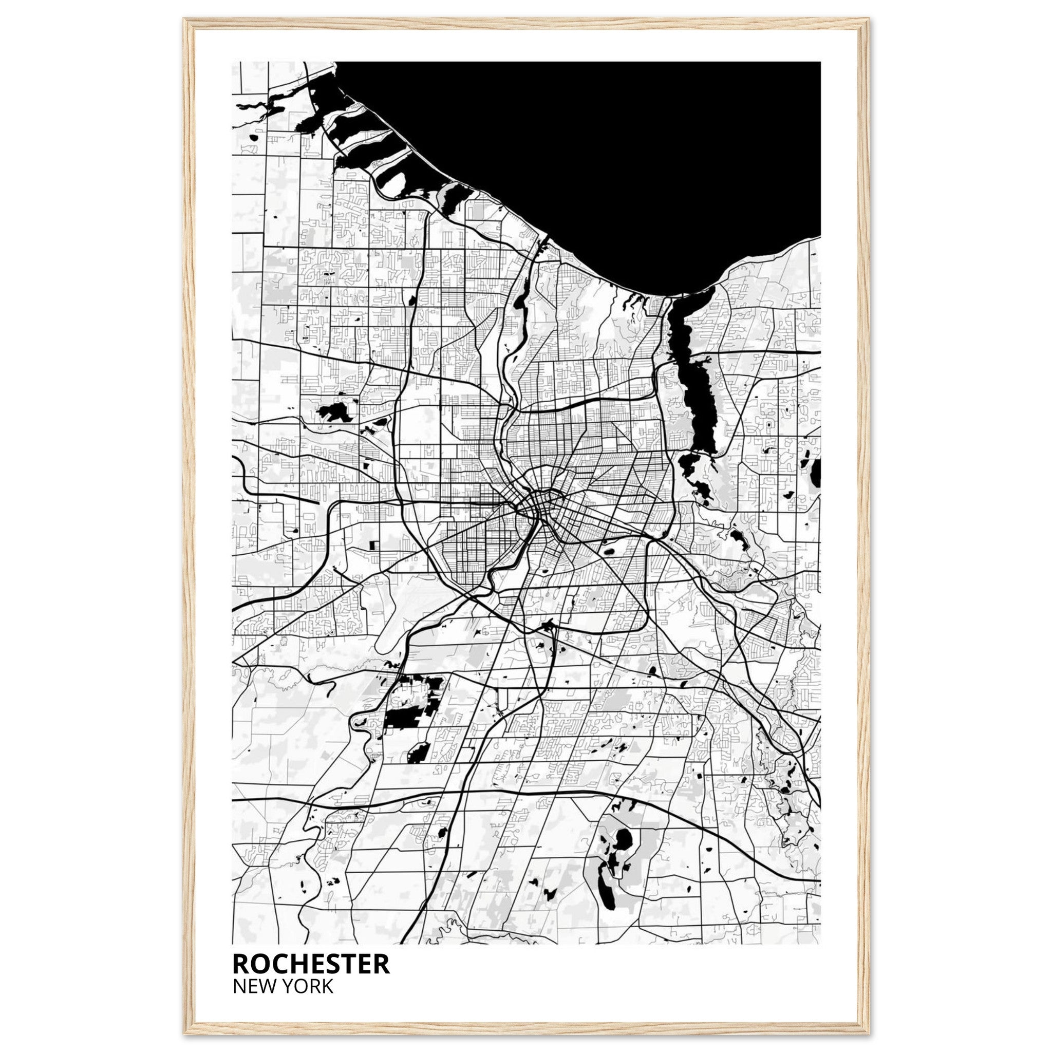 rochester map poster print
