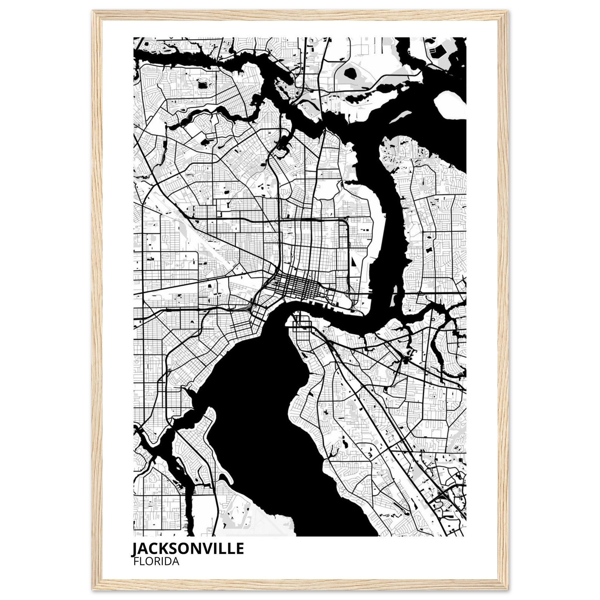 jacksonville map poster print