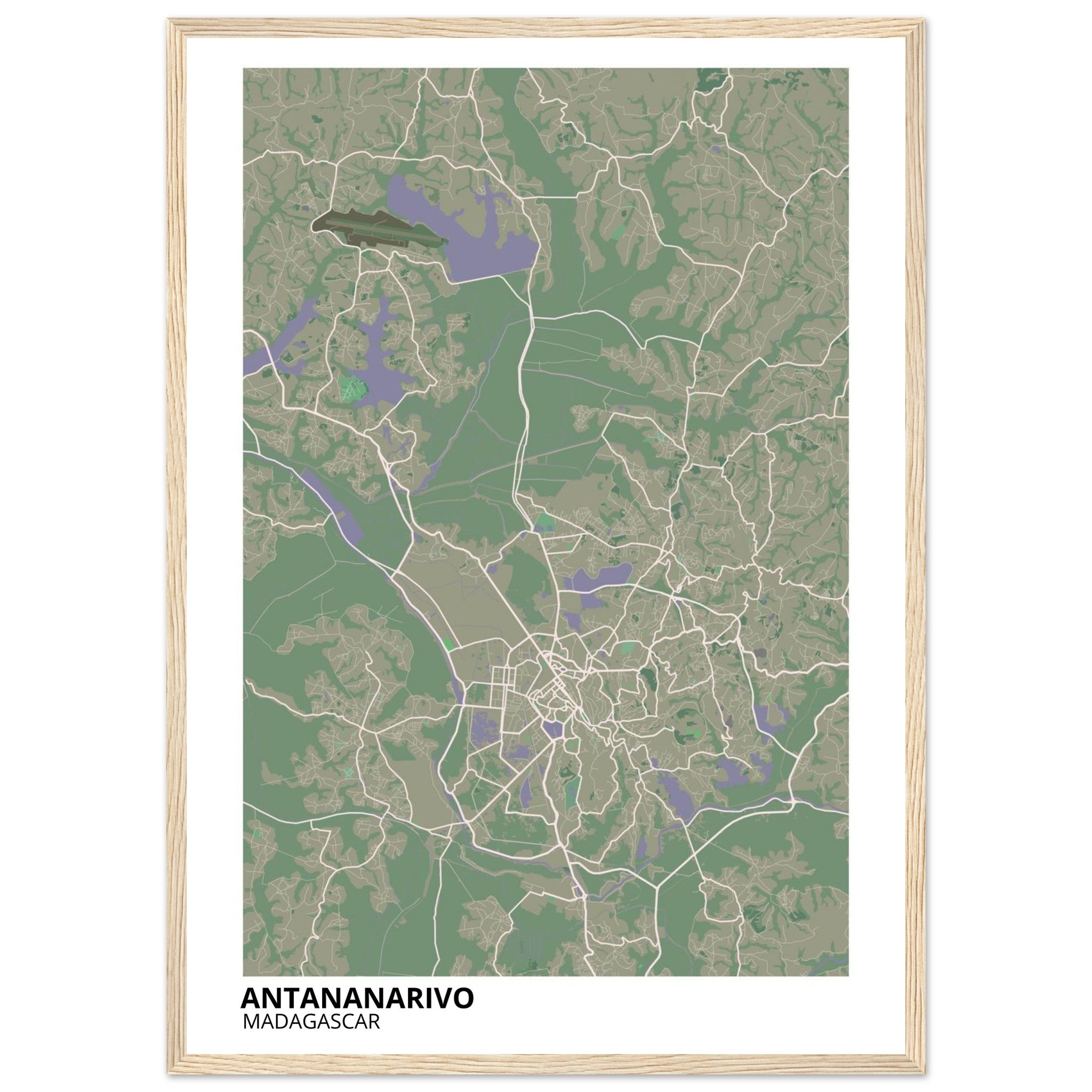 Antananarivo Madagascar City Map Poster | Custom Map Art Print - Ink And Atlas