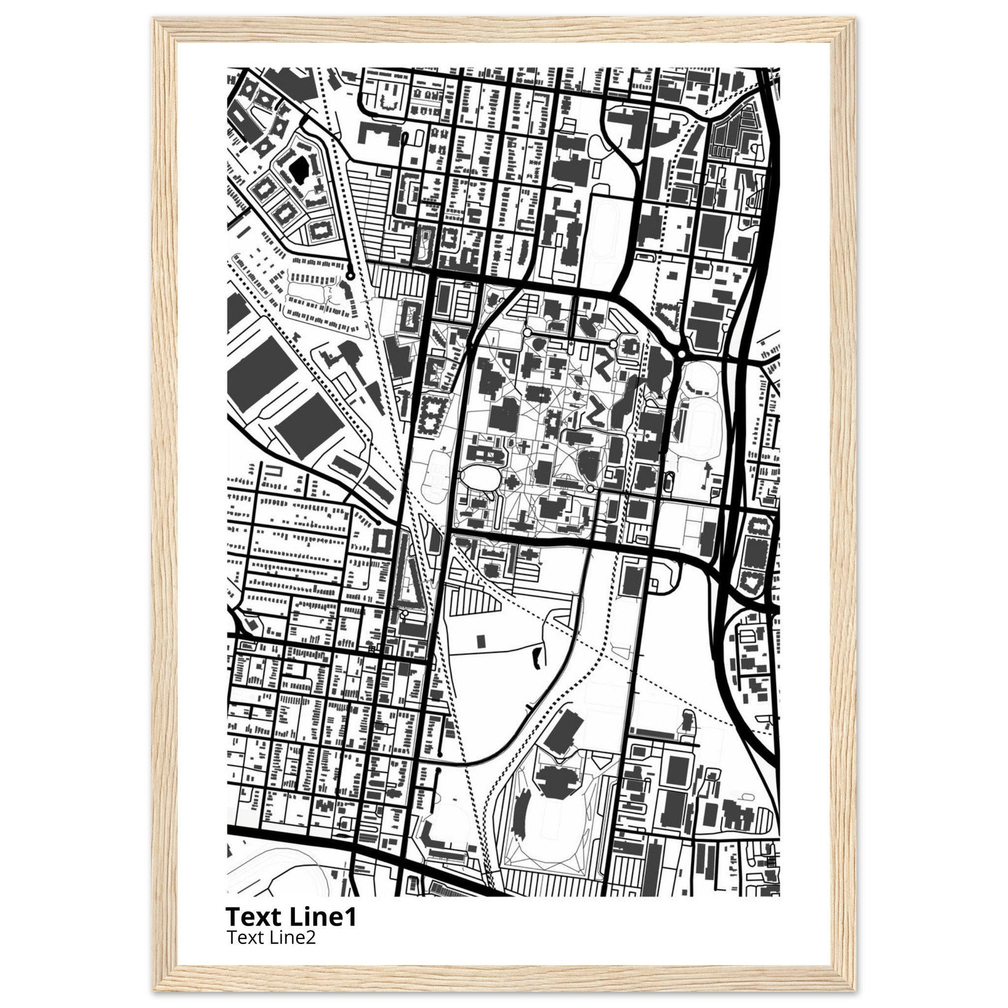 university of louisville modern campus map print