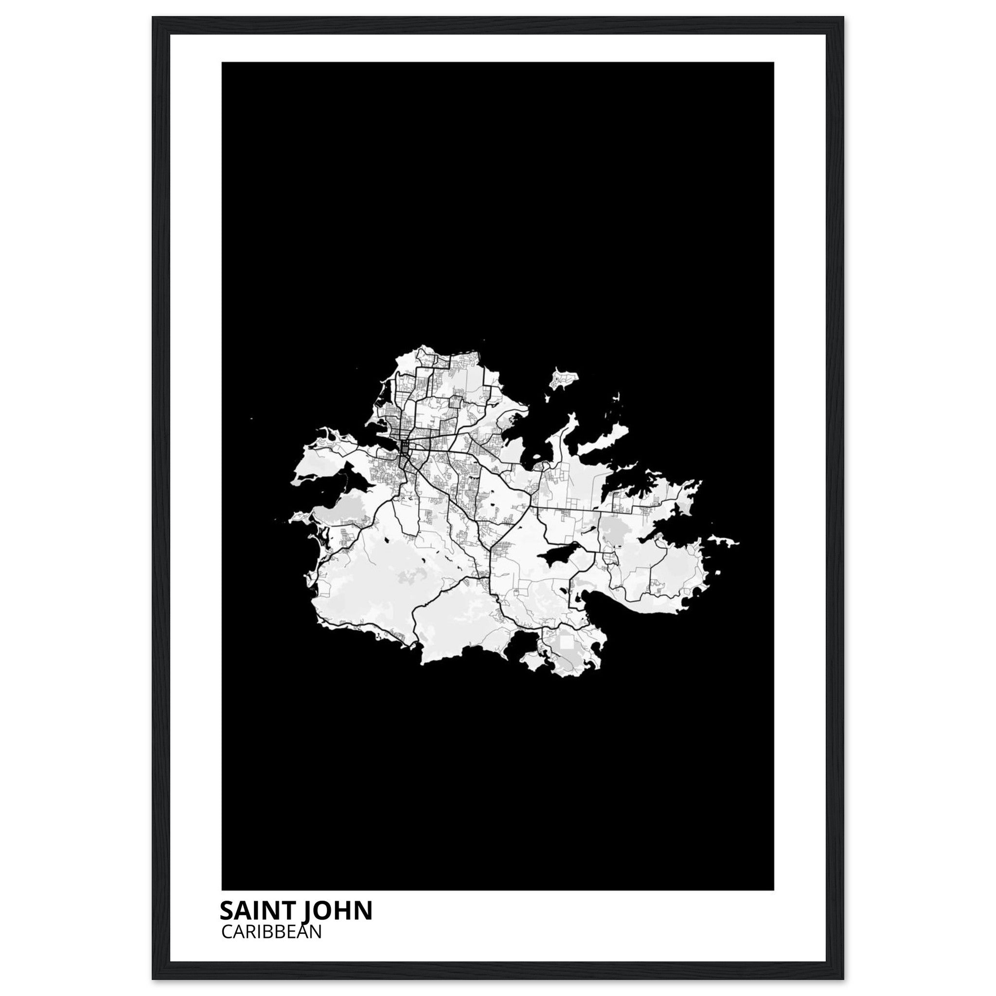 Saint John Caribbean City Map Poster | Custom Map Art Print - Ink And Atlas