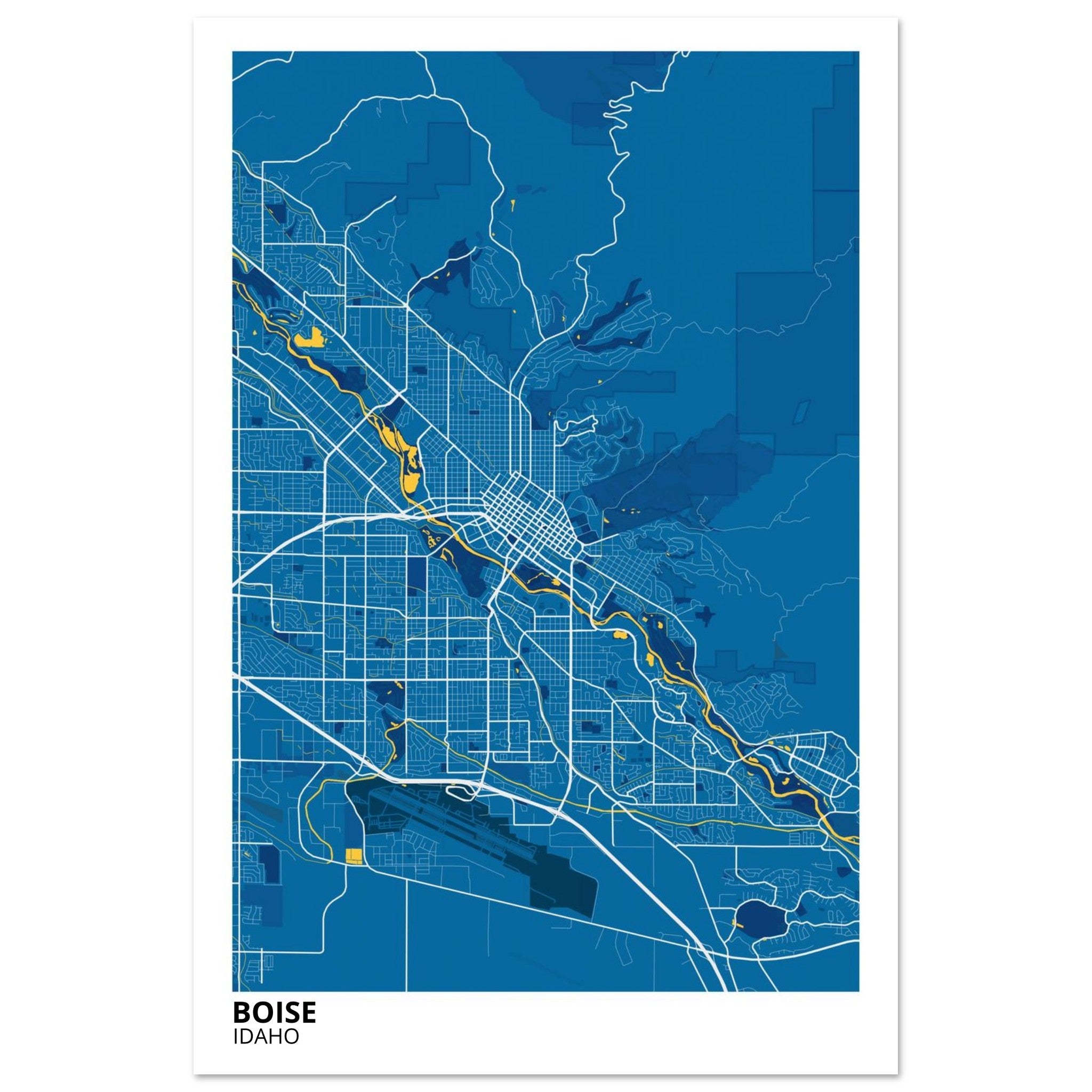 boise map poster print