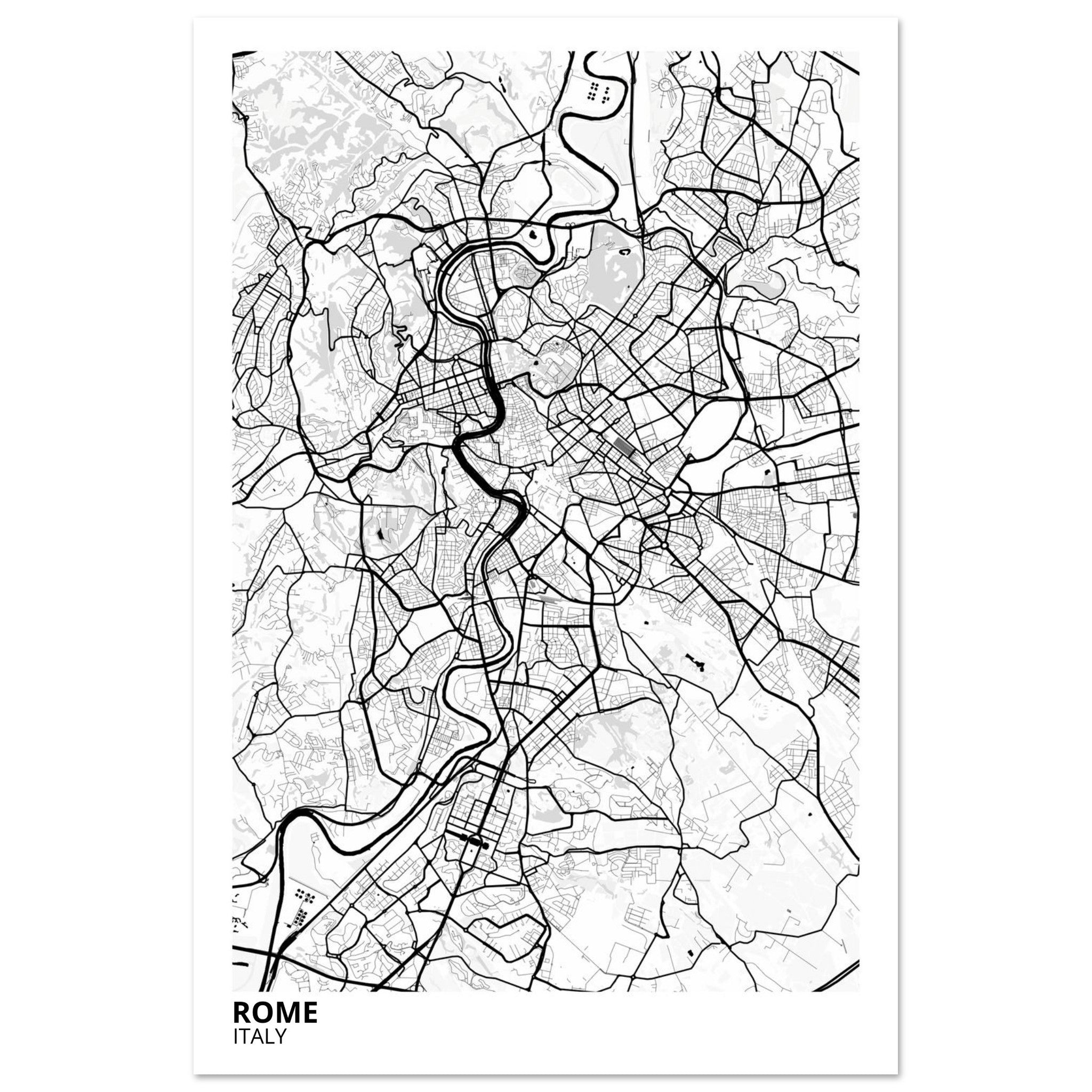 Rome Italy City Map Poster | Custom Map Art Print - Ink And Atlas