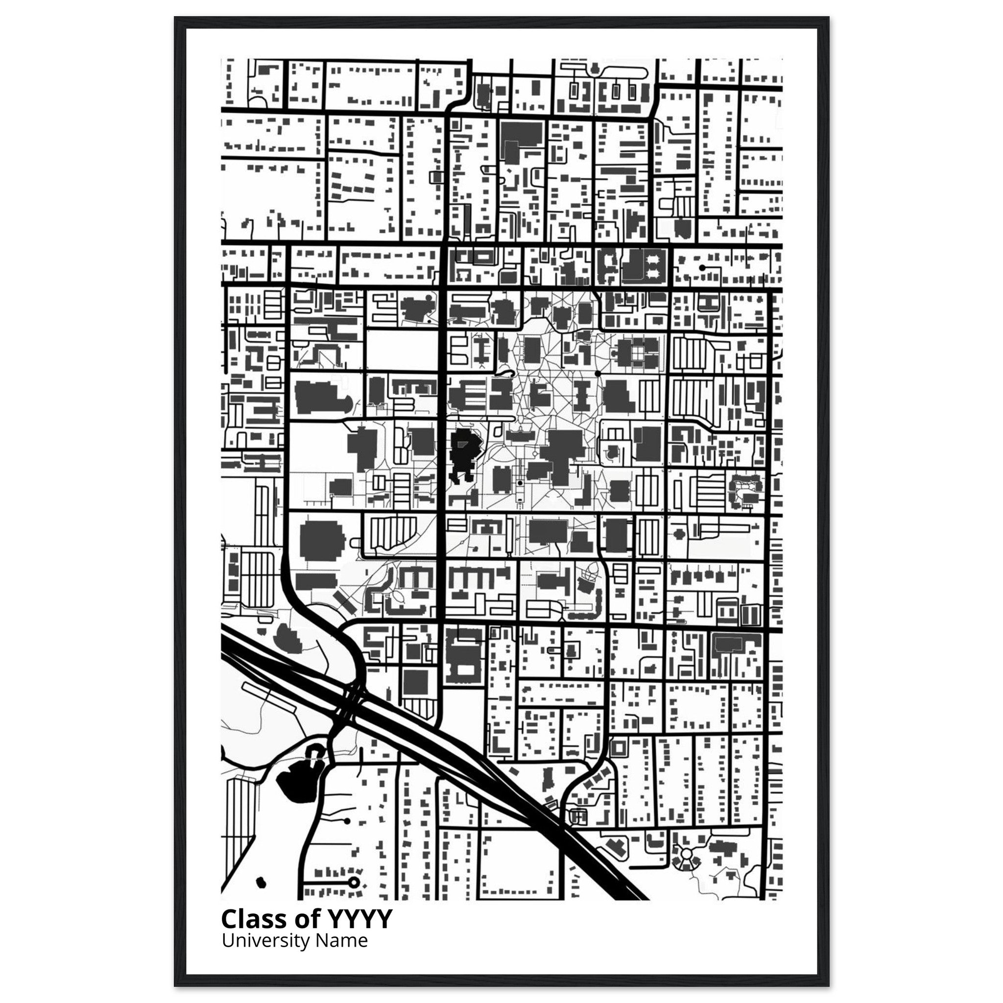 custom modern campus map print