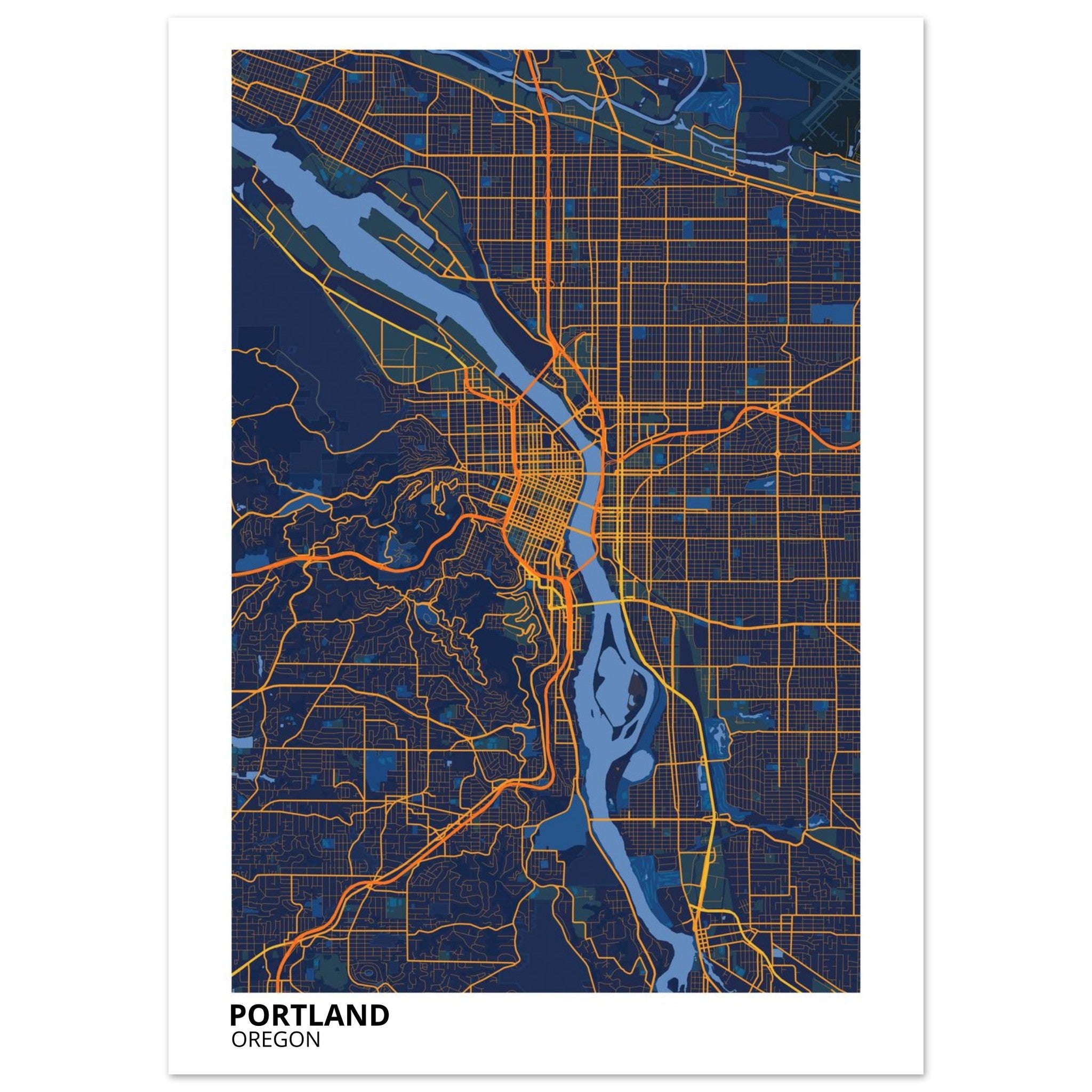 portland map poster print
