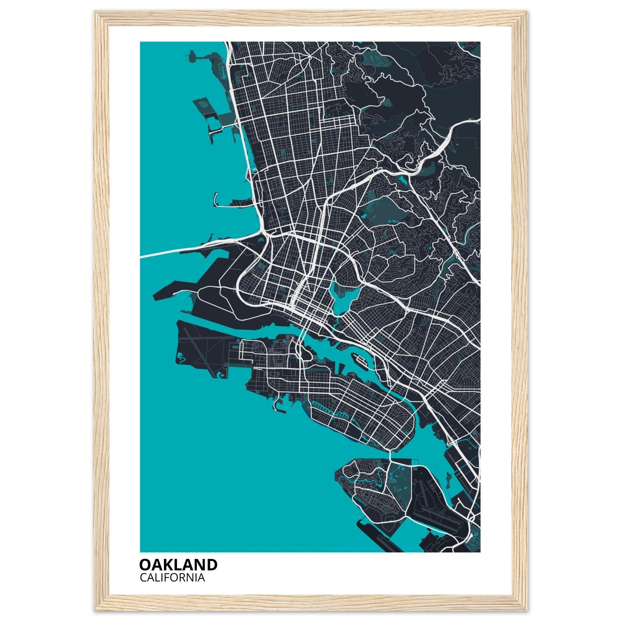 oakland map poster print