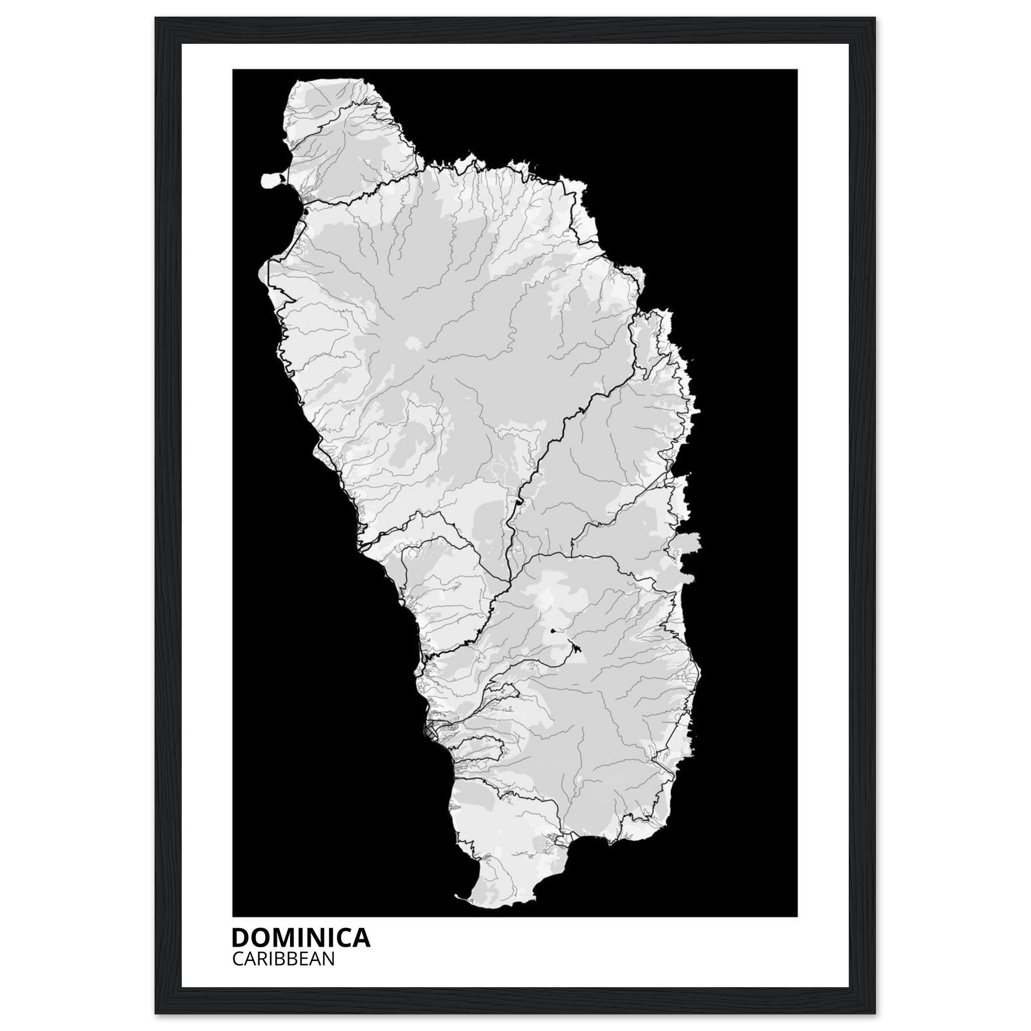 Dominica Caribbean City Map Poster | Custom Map Art Print - Ink And Atlas