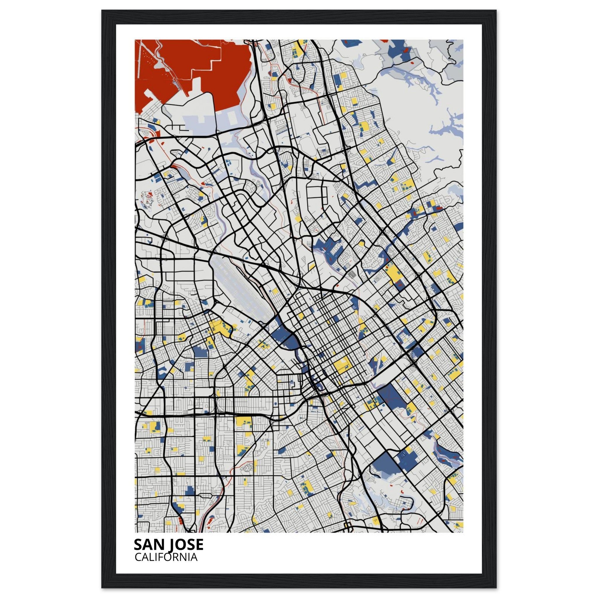 san jose map poster print