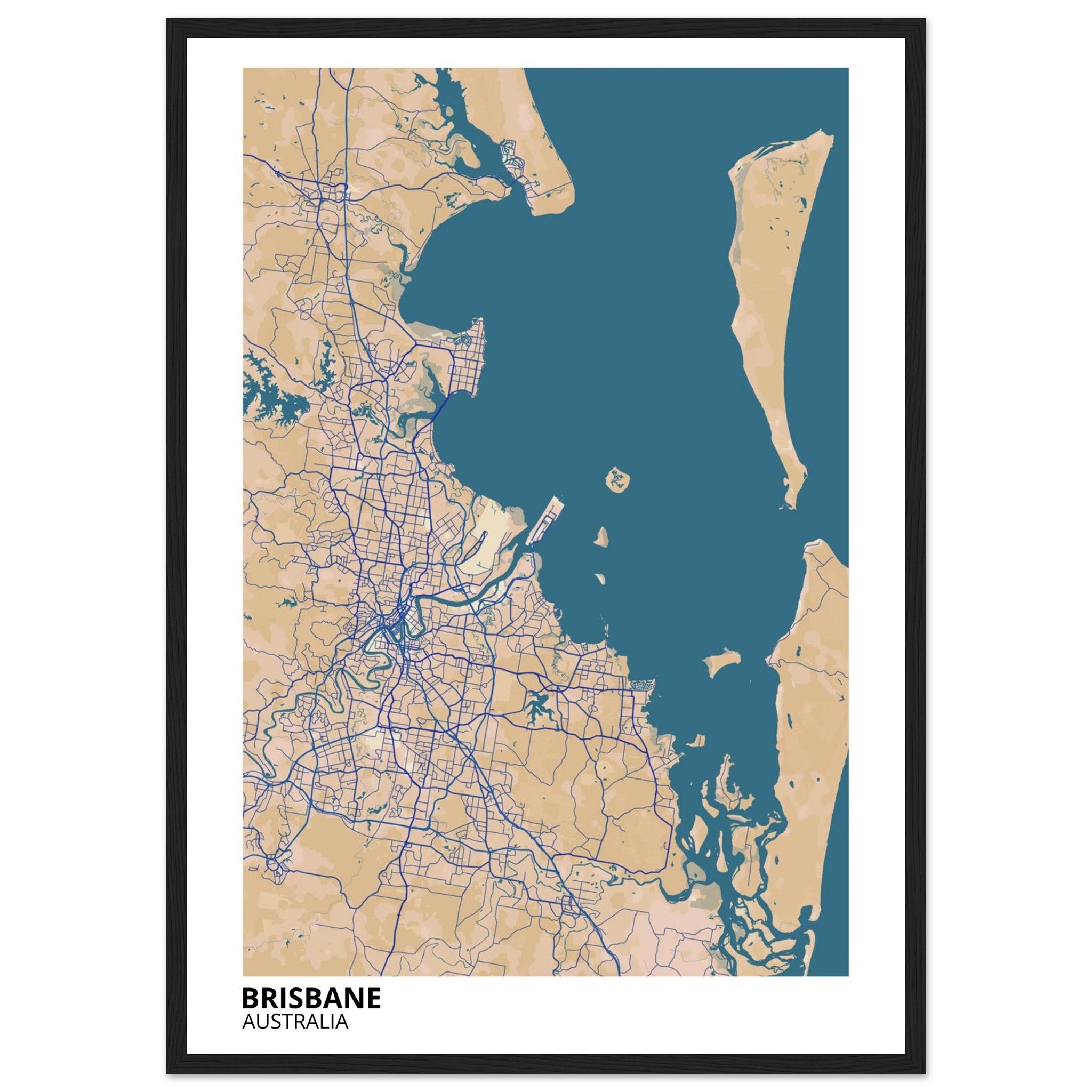 Brisbane Australia City Map Poster | Custom Map Art Print - Ink And Atlas