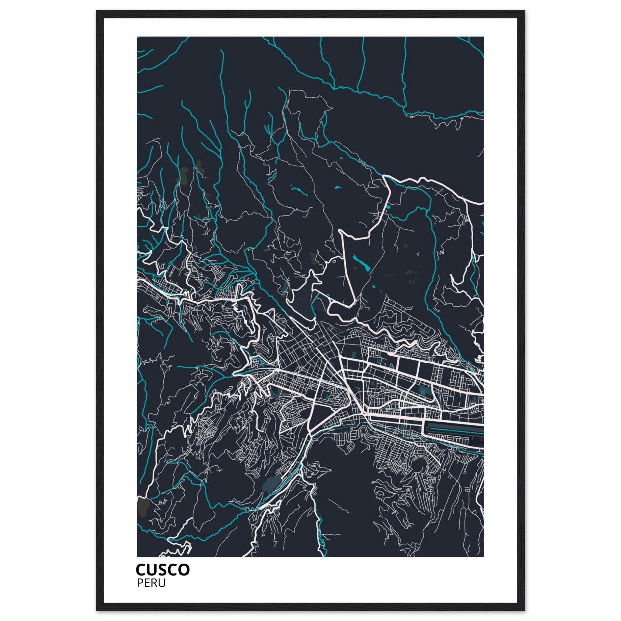 Cusco Peru City Map Poster | Custom Map Art Print - Ink And Atlas