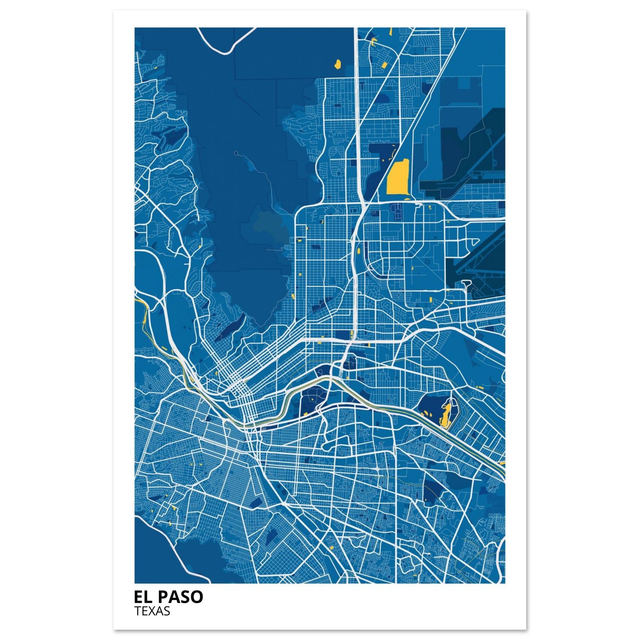 El Paso Texas City Map Poster | Custom Map Art Print - Ink And Atlas