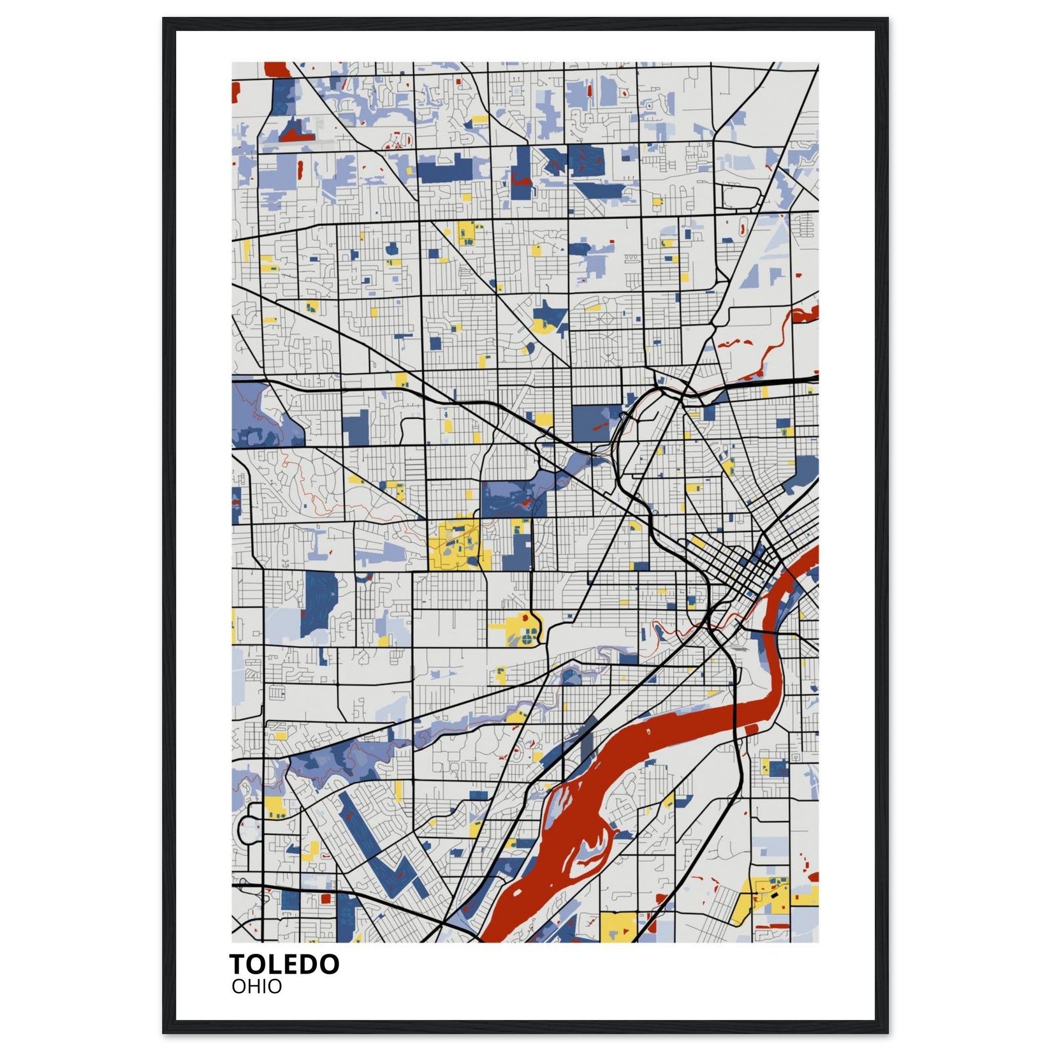toledo map poster print