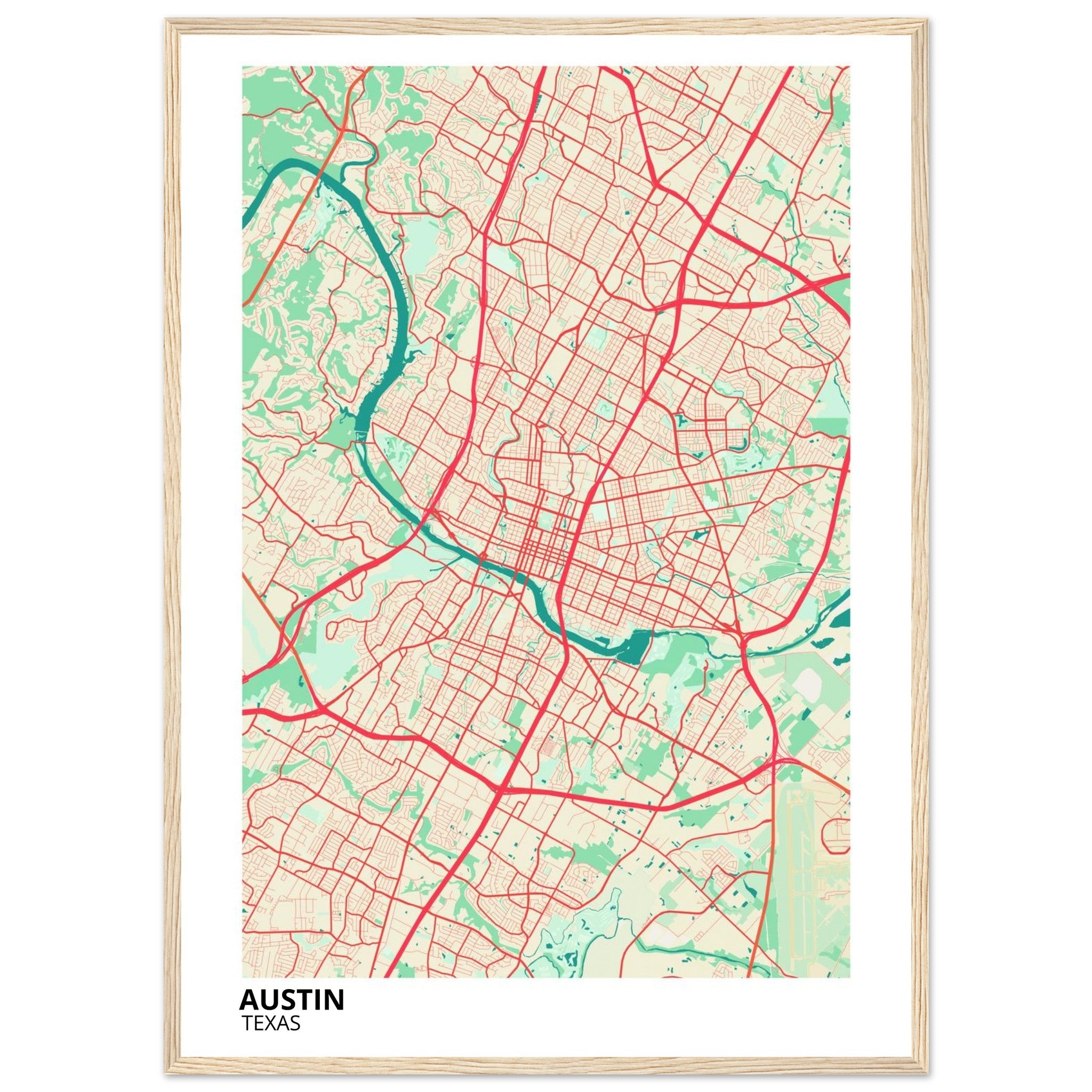 austin map poster print