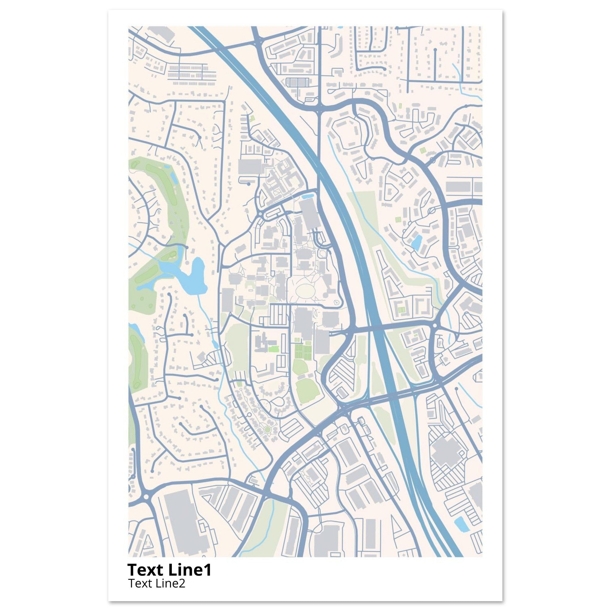kennesaw state university georgia modern campus map print