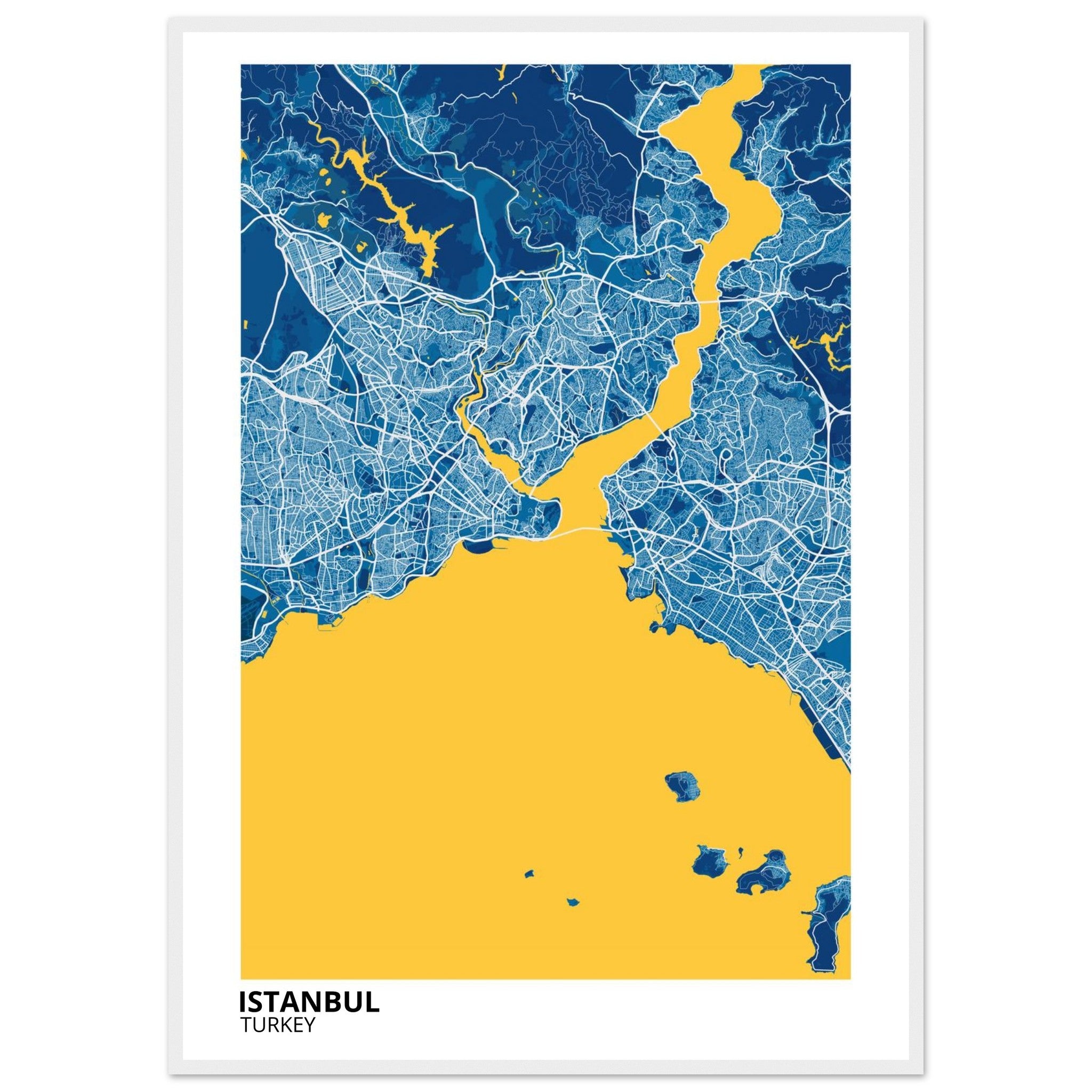 istanbul turkey map poster print