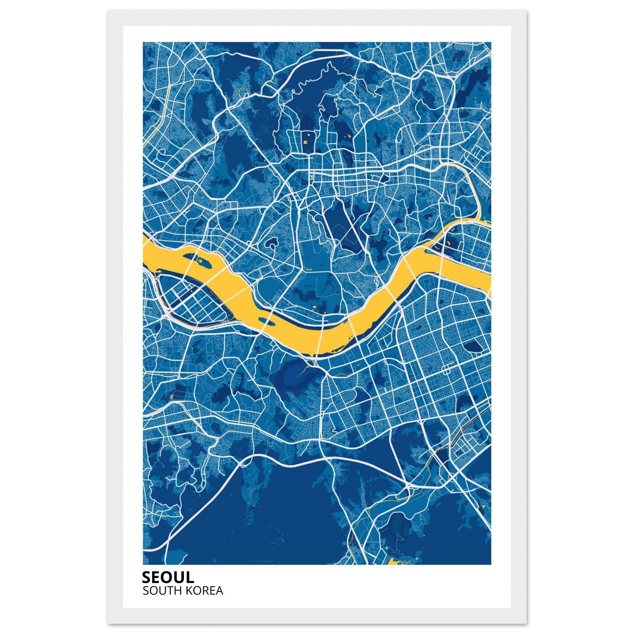 Seoul South Korea City Map Poster | Custom Map Art Print - Ink And Atlas