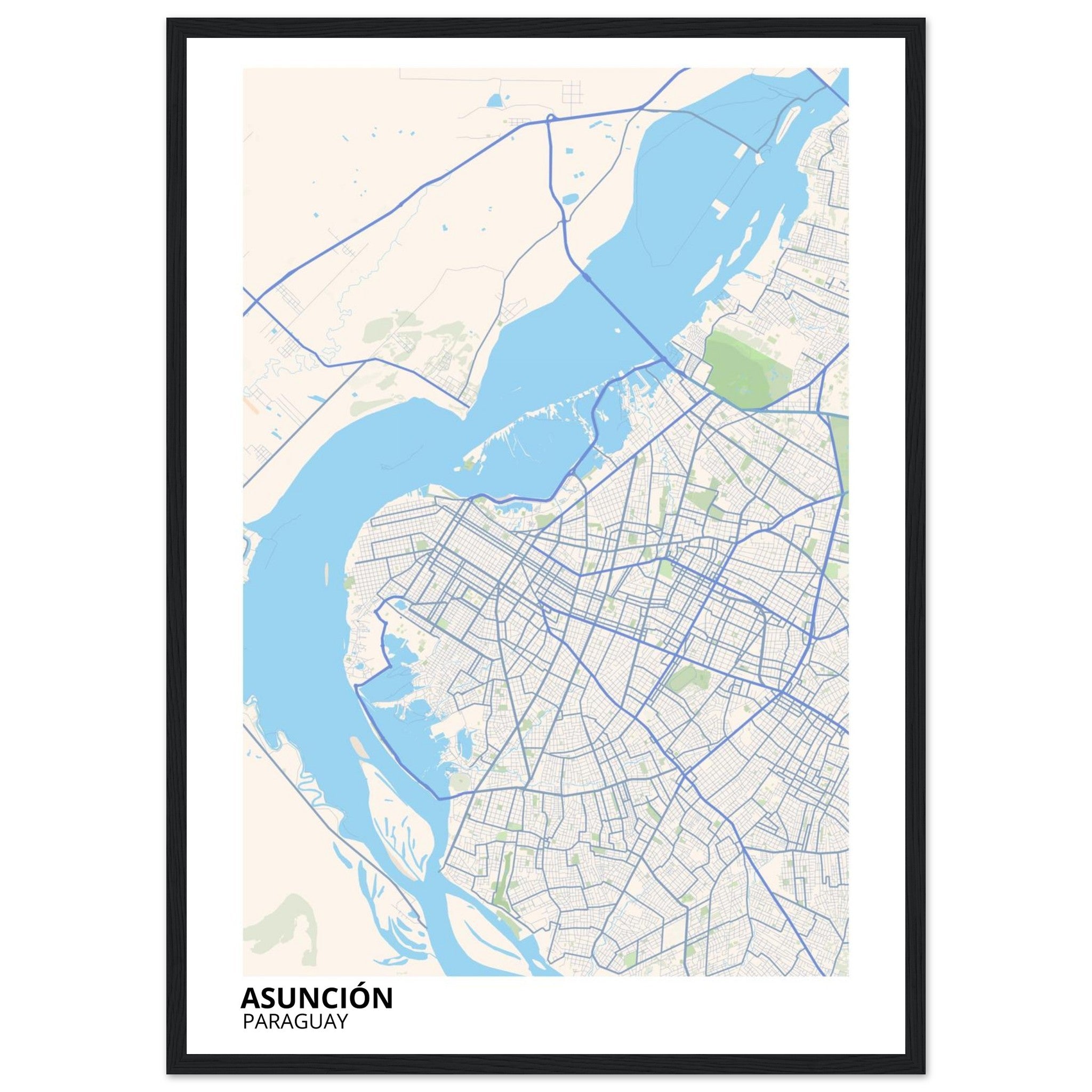 Asunción Paraguay City Map Poster | Custom Map Art Print - Ink And Atlas