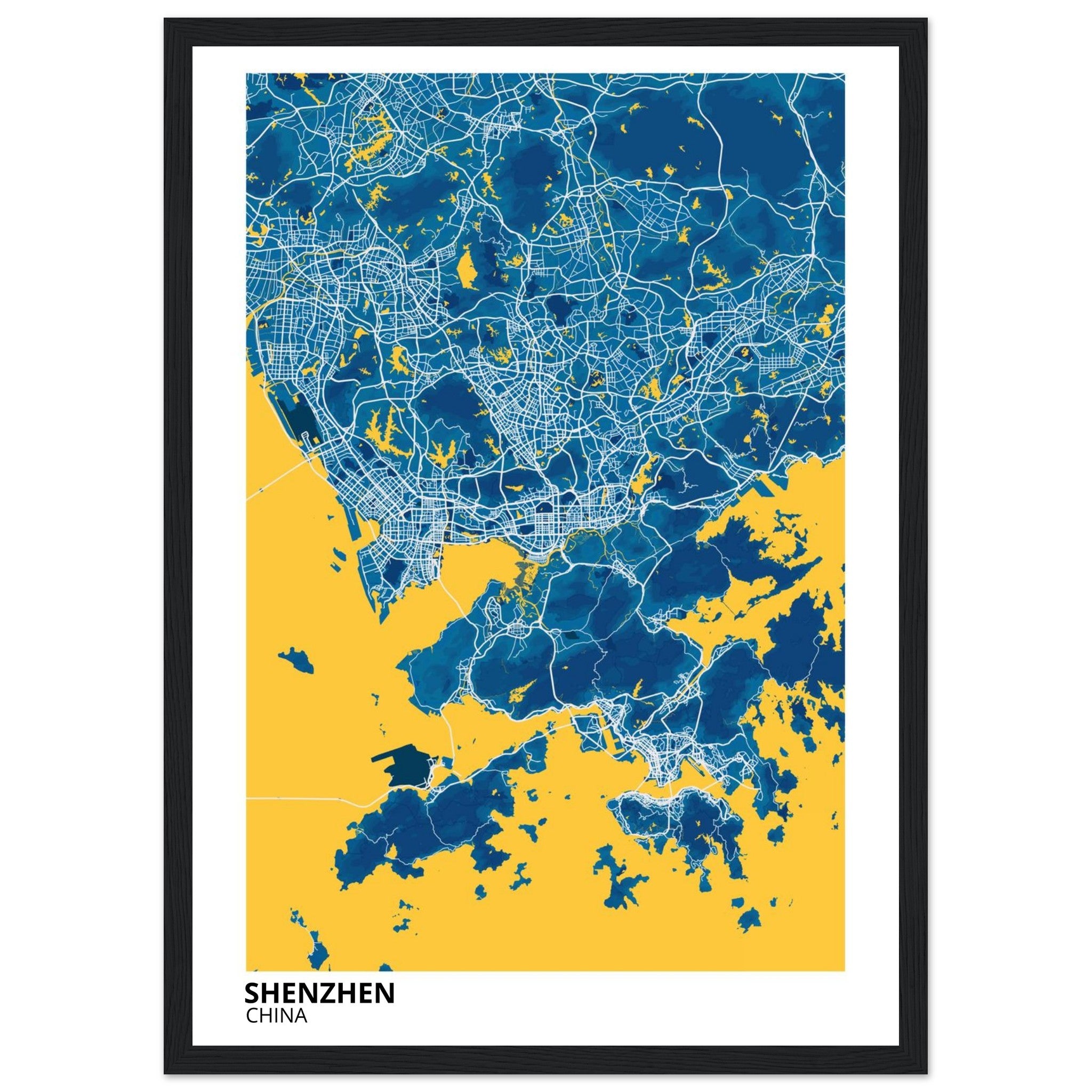 shenzhen china map poster print