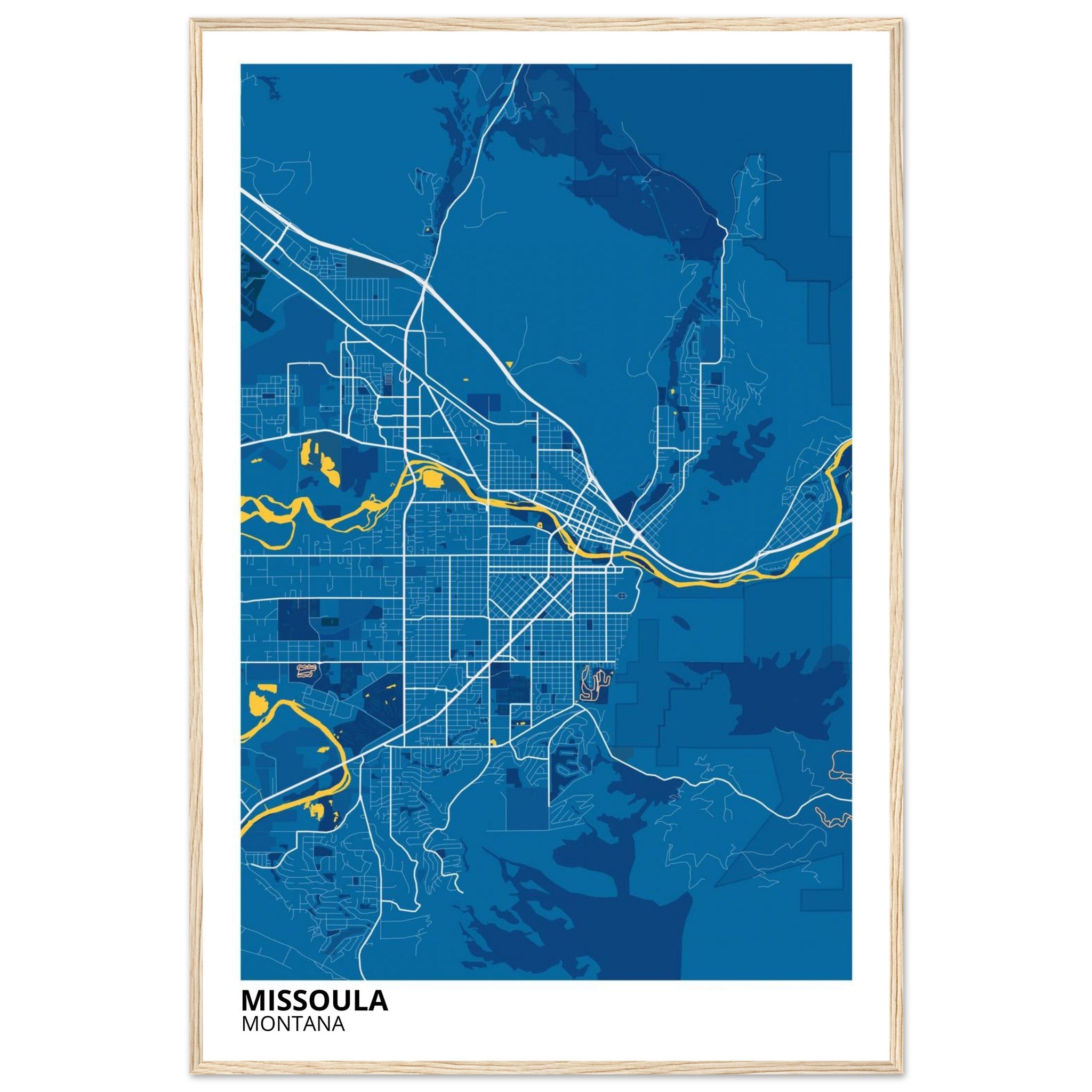 Missoula Montana City Map Poster | Custom Map Art Print - Ink And Atlas