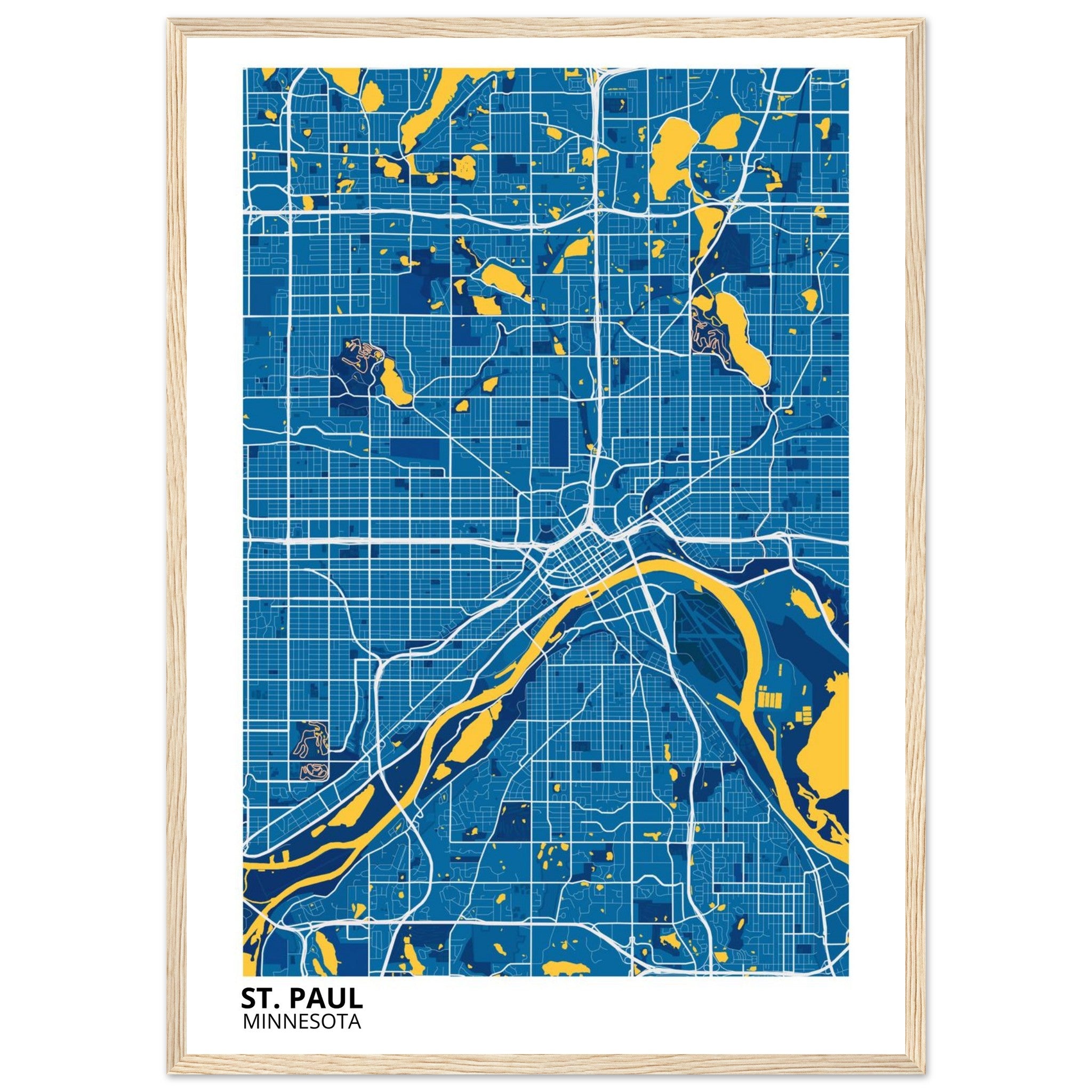st paul map poster print