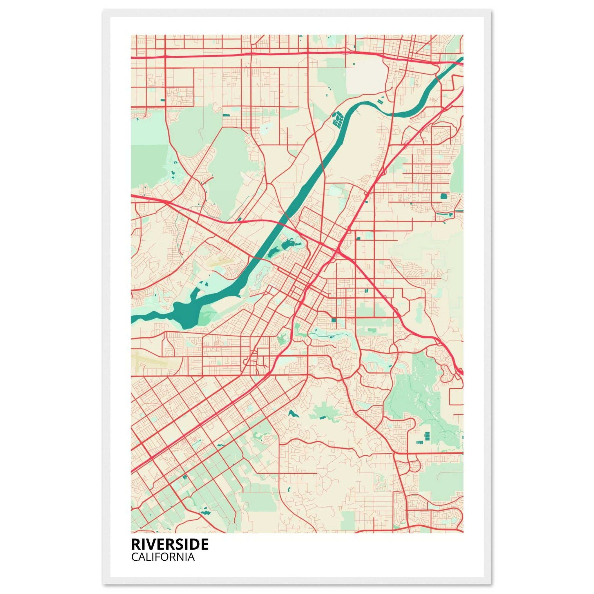riverside map poster print