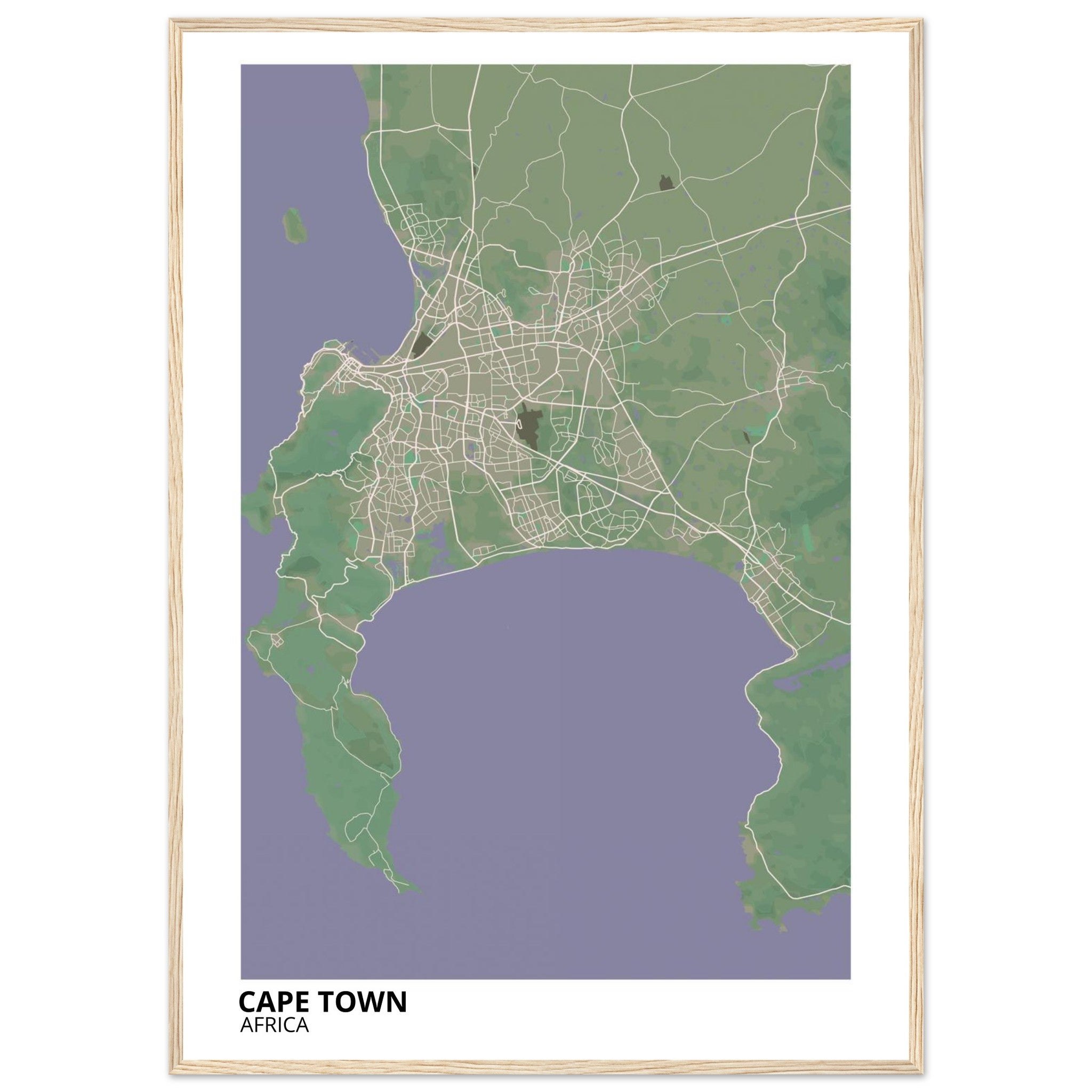 Cape Town South Africa City Map Poster | Custom Map Art Print - Ink And Atlas