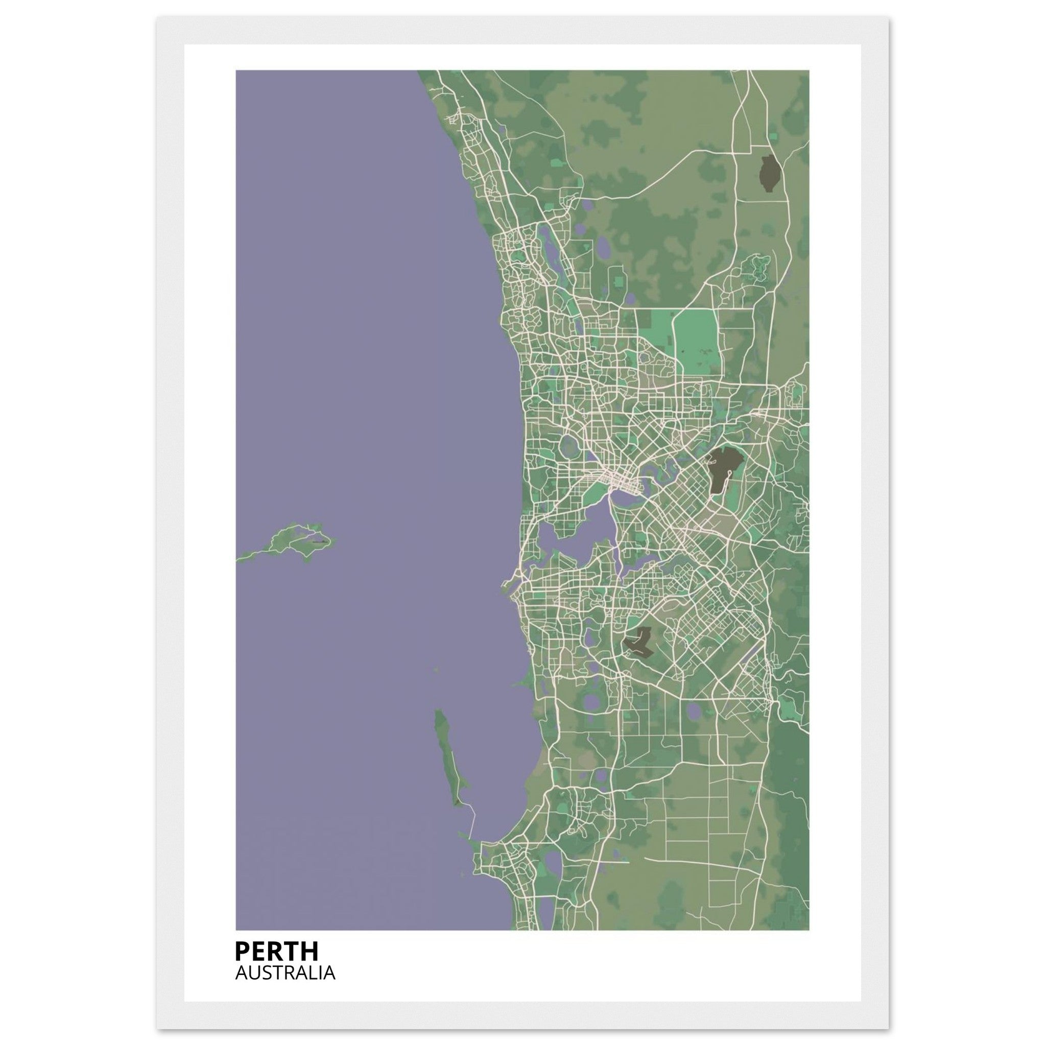 Perth Australia City Map Poster | Custom Map Art Print - Ink And Atlas