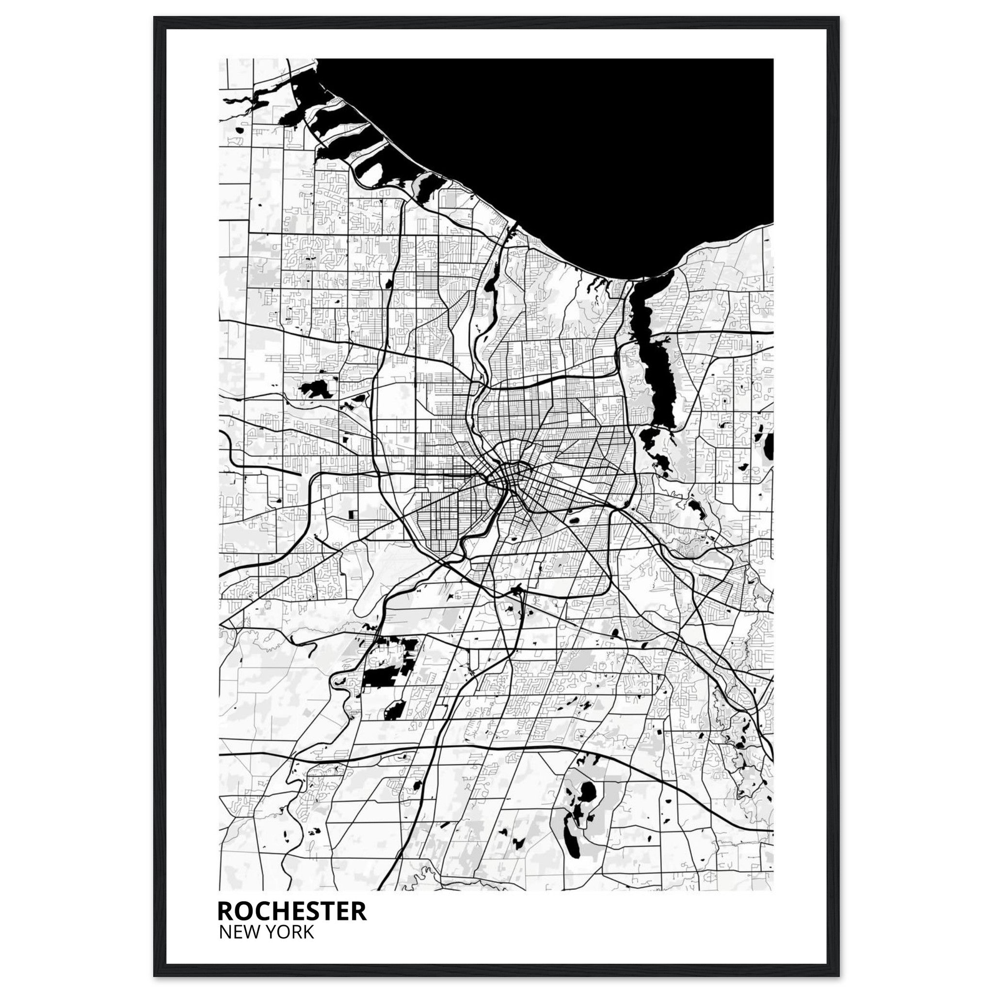 rochester map poster print